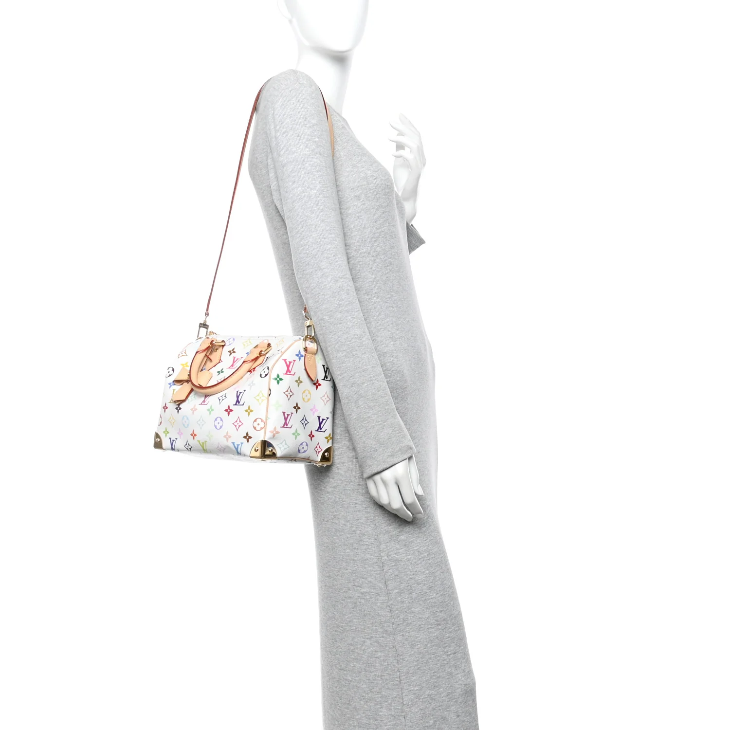 LV X TM Monogram Multicolor Speedy Bandouliere 25 White
