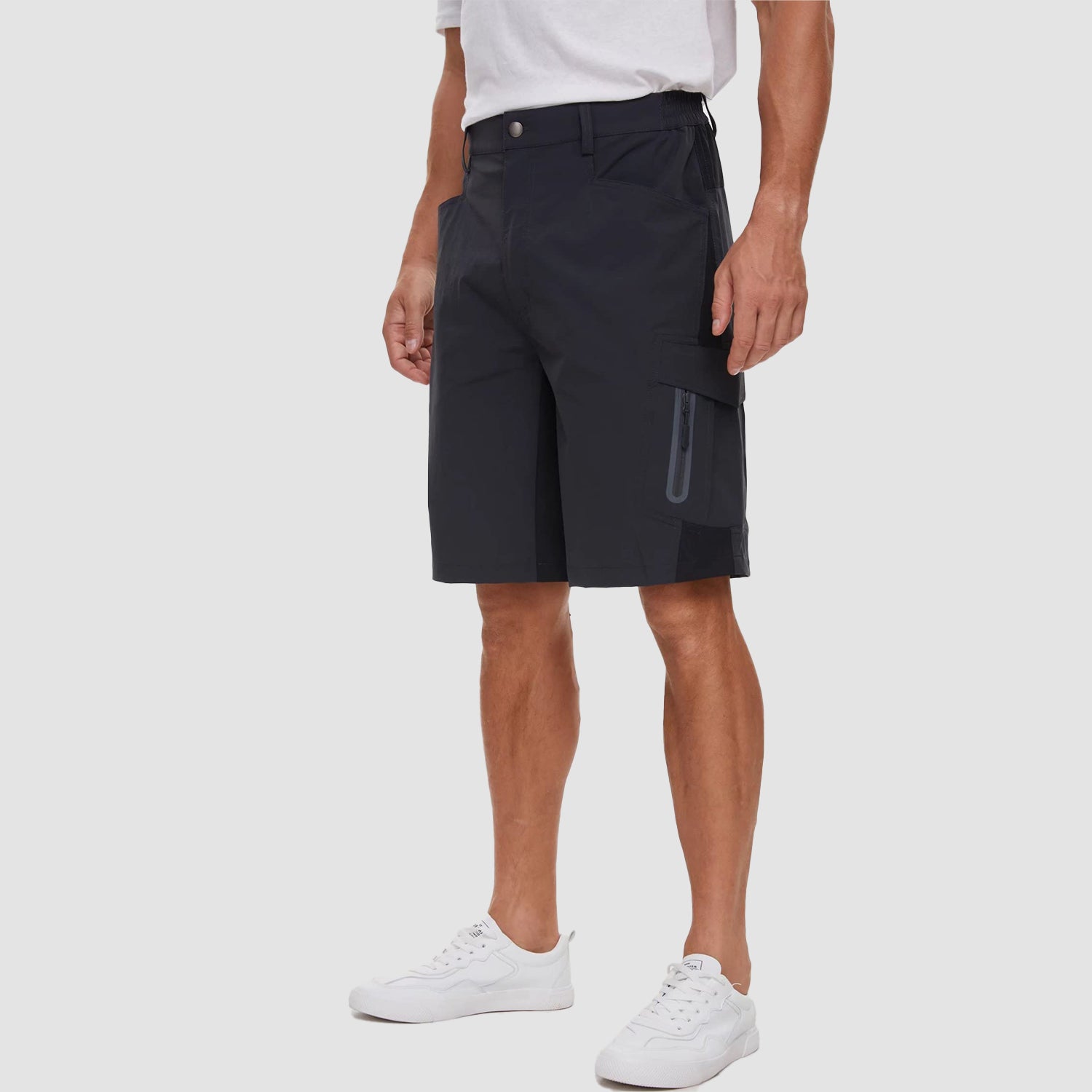 Short de randonnée pour homme à séchage rapide avec 7 poches, idéal pour le sport et l'entraînement.