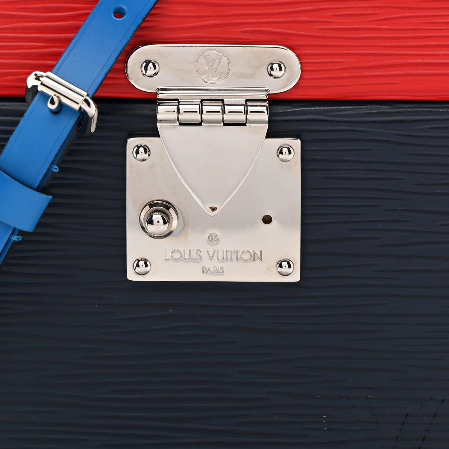 Epi Bleecker Box Indigo Coquelicot