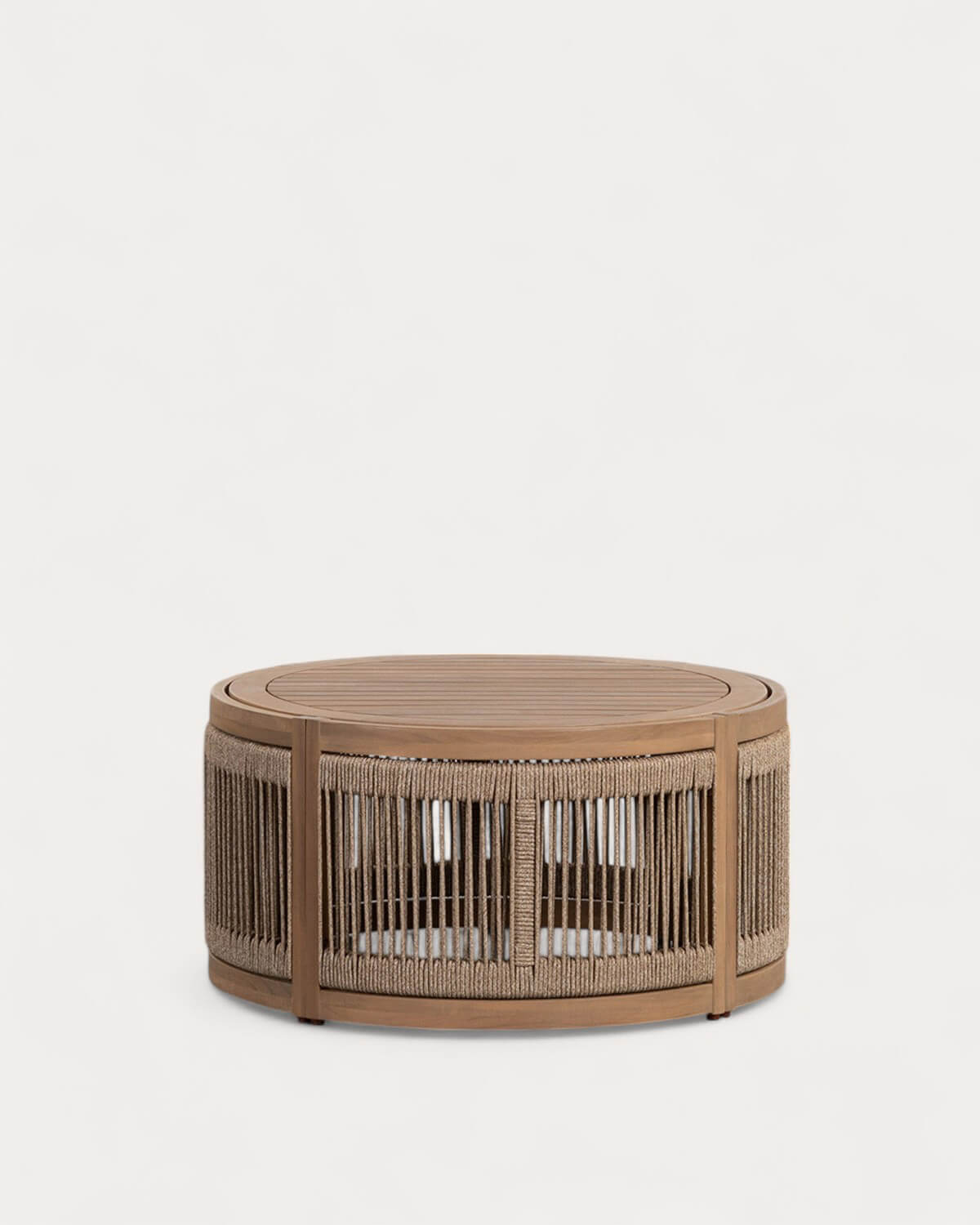Mares - Mesa de Centro de Exterior Redonda de Madera de Acacia (Ø80 cm) Mares