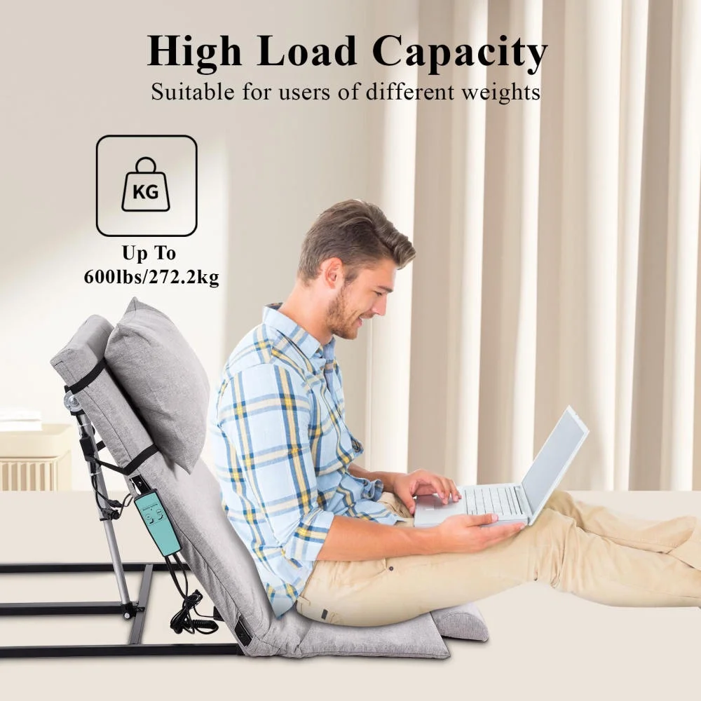 Adjustable Power Lifting Bed Backrest for Elderly Patient Injured, Sit-up Back Rest Chair for Neck Lumbar Back Support, Electric Lifting Backrest for Bed (Gray)(Gray) - Image 4