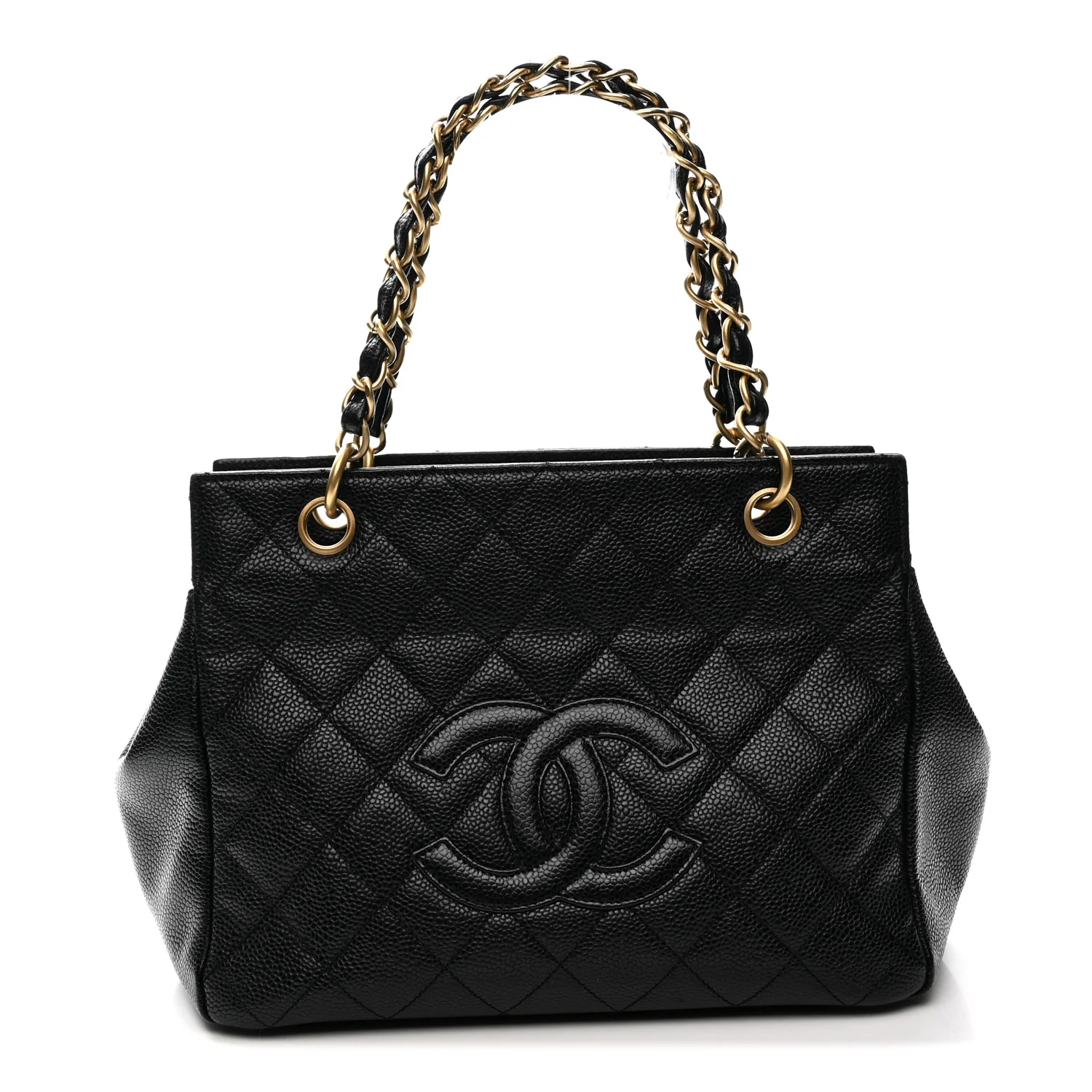 Caviar Quilted Petit Timeless Tote PTT Black