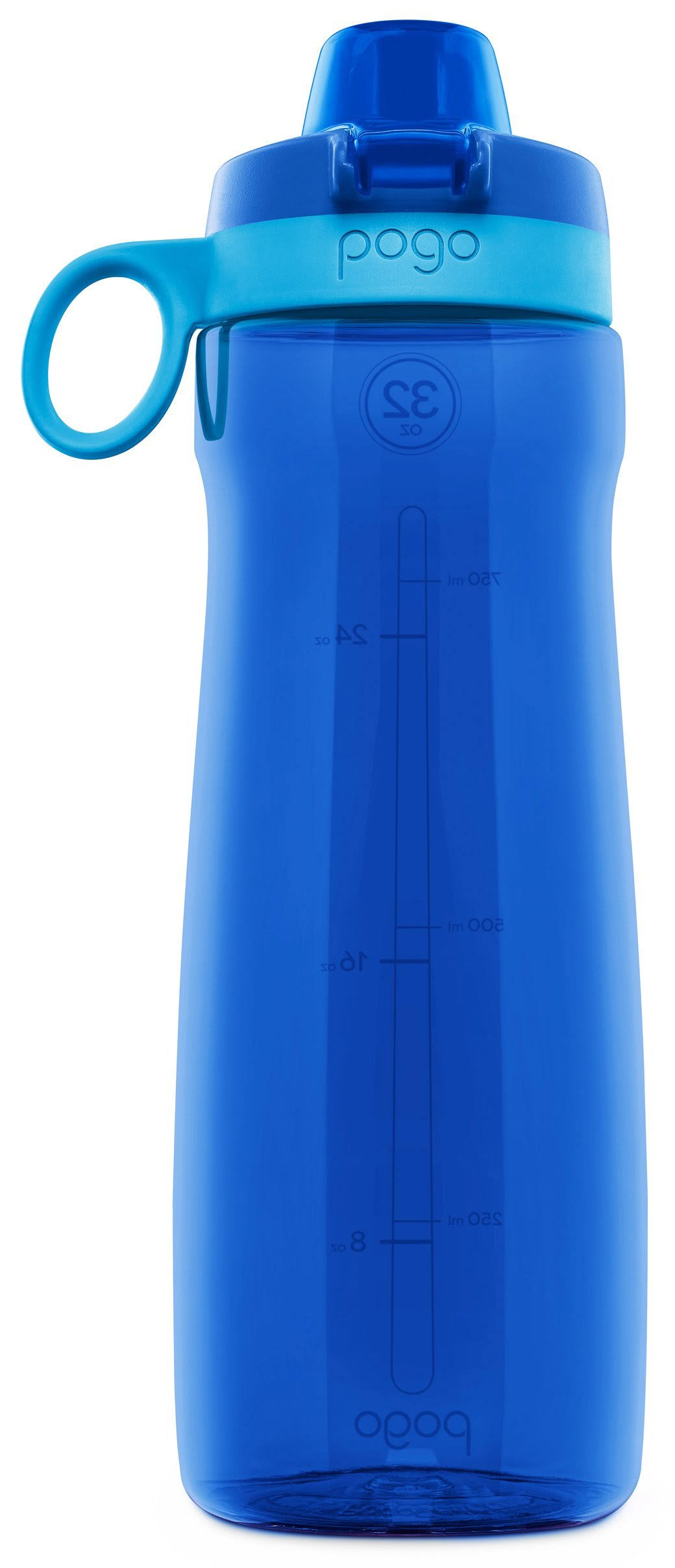 Pogo BPA-Free Plastic Water Bottle with Chug Lid, 32 oz, Blue