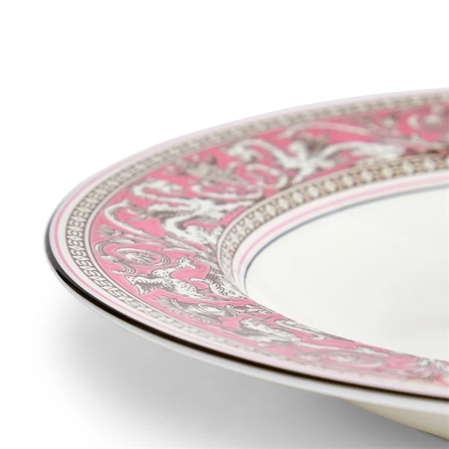 Florentine Fuchsia Rim Soup Bowl