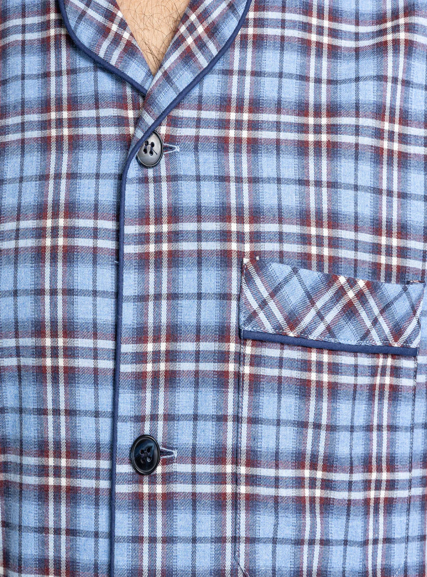 Pyjama chaud homme en coton bleu jean
