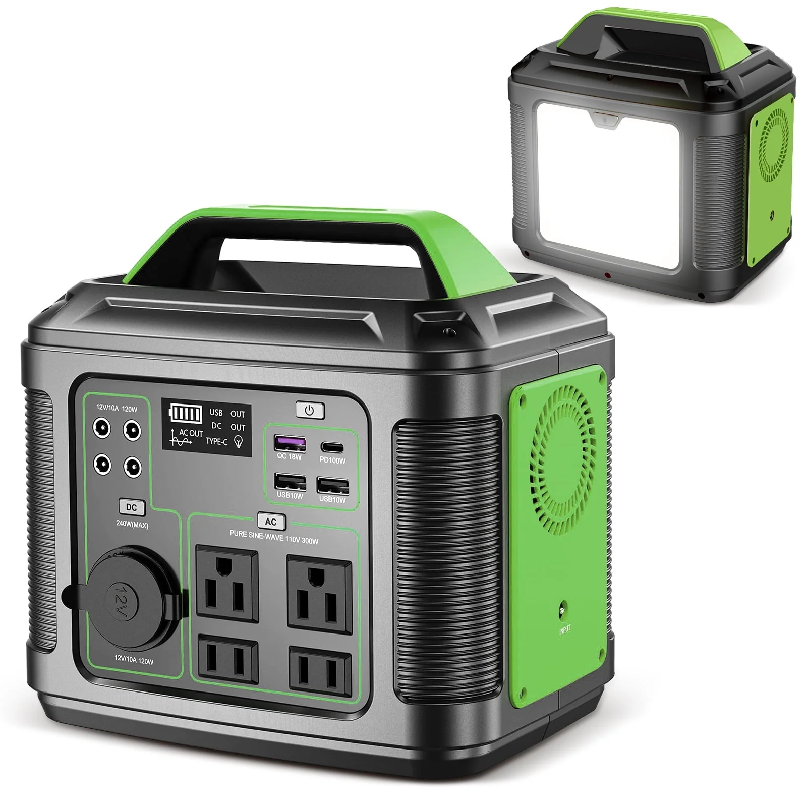 Portable Power Station 300W, Ifanze 296wh 80000mah Outdoor Solar Generator for Outdoor Camping, Home Backup, RV Camping, Emergency, Power Outages