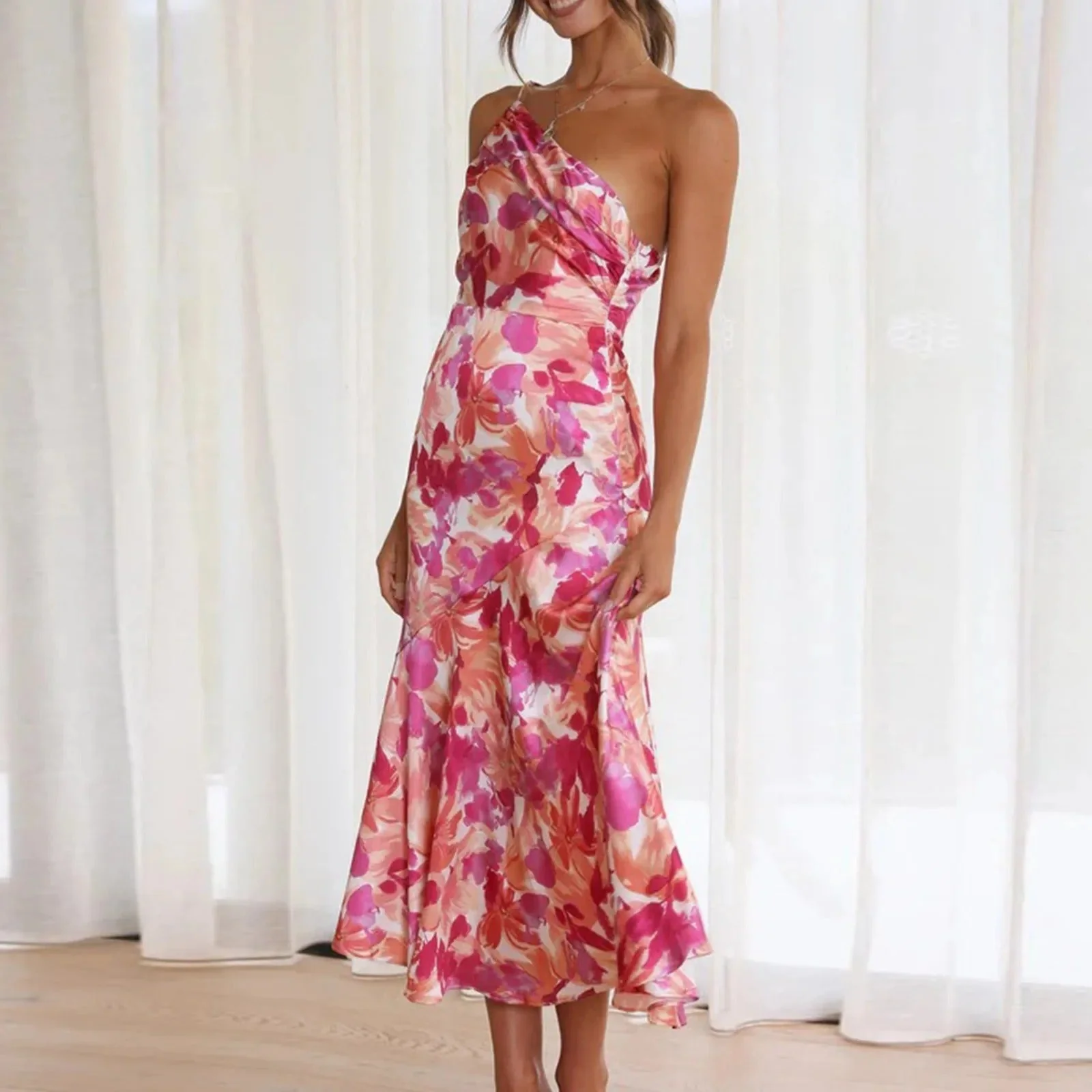 Sophie Paris | Robe asymétrique fluide à imprimé floral