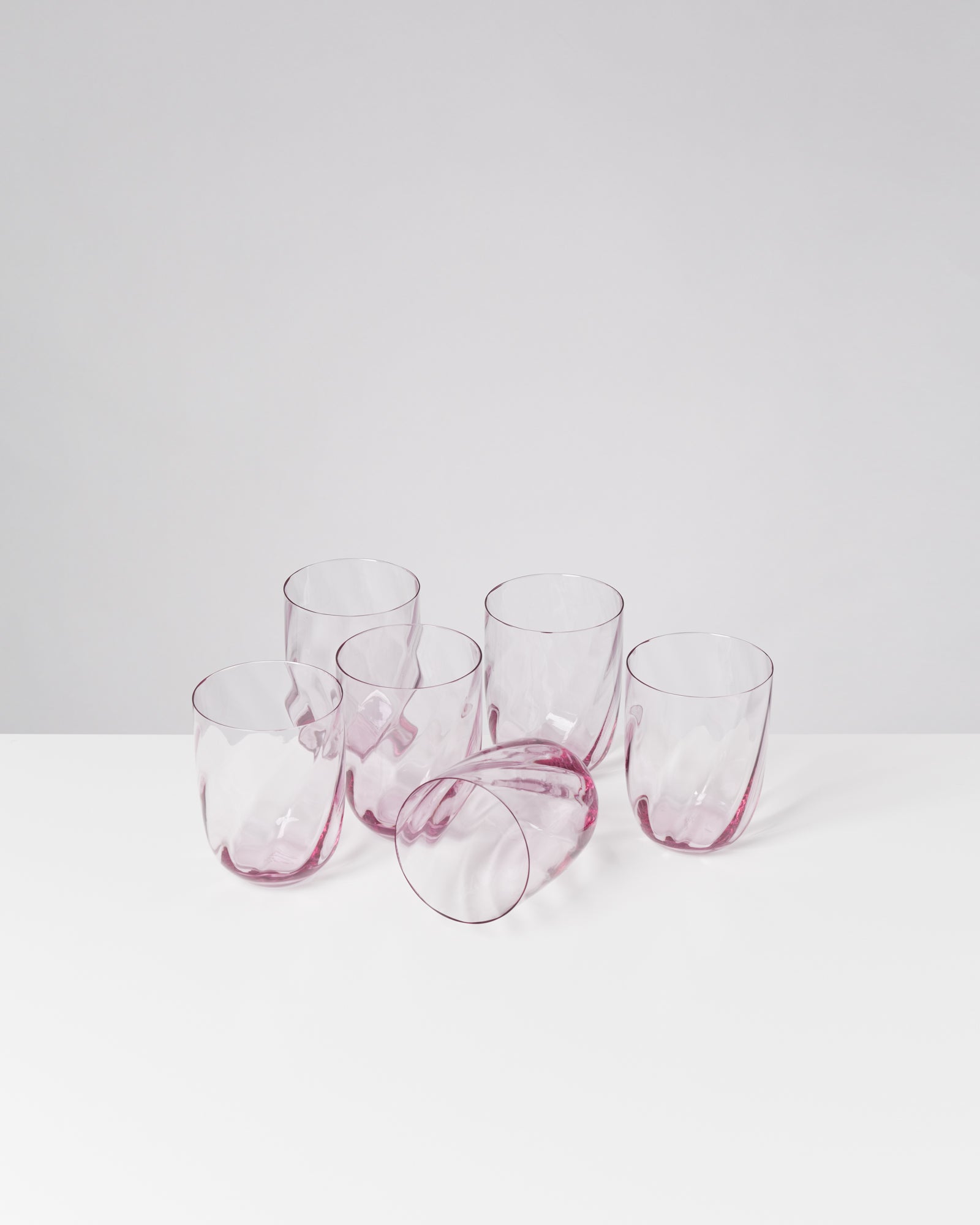 CALMA - LARGE GLASS SWIRL PURPLE SET OF 6