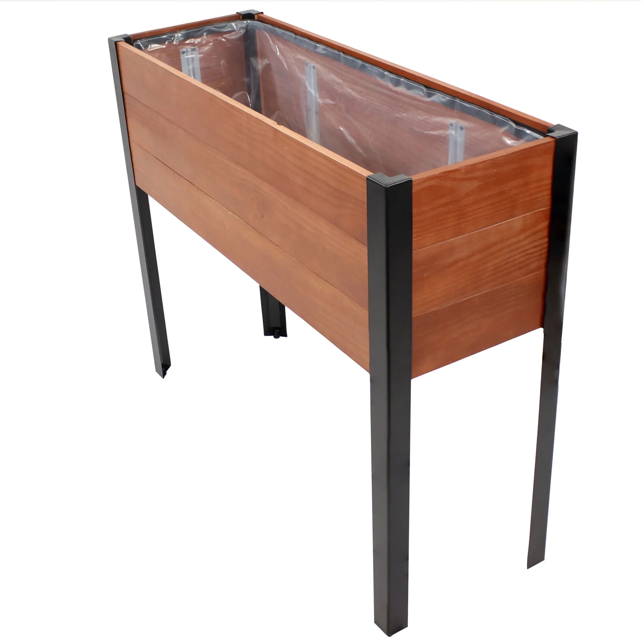Sunnydaze 36.75 x 12.75 x 31 Brown Acacia Wood Rectangular Raised Garden Bed with Legs