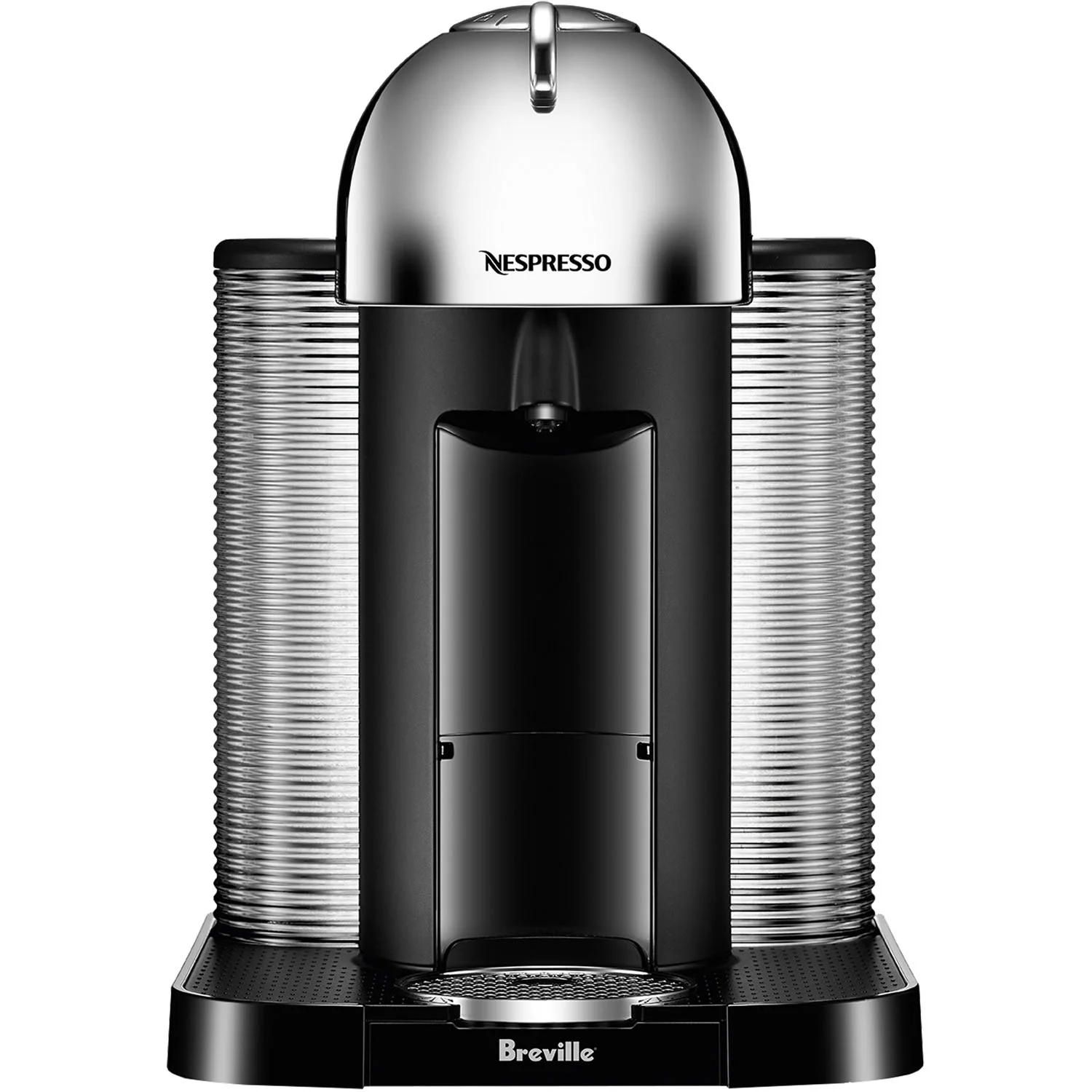 Breville Nespresso Vertuo Coffee & Espresso Single - Serve Machine in Chrome and Aeroccino Milk Frother in Black