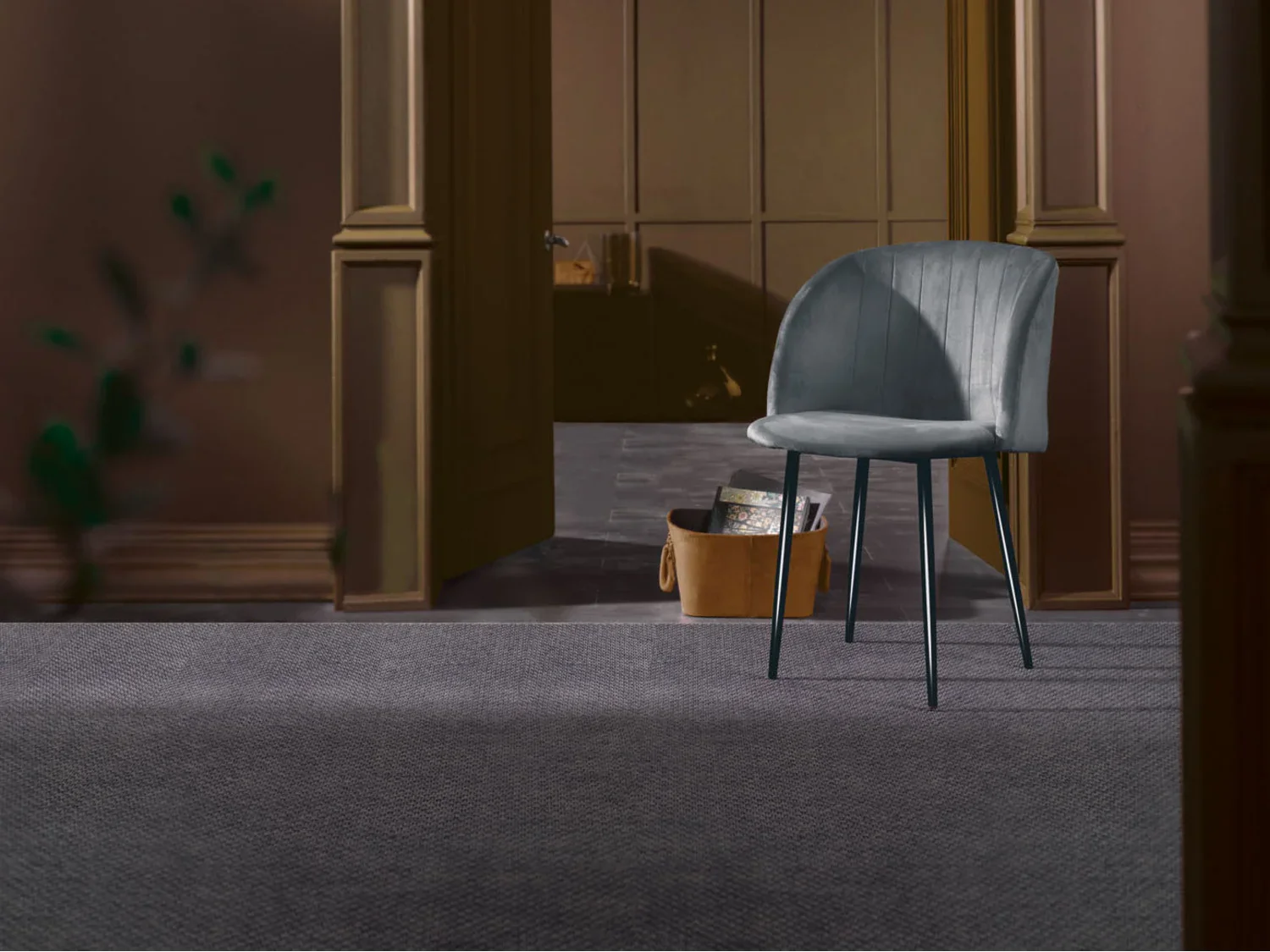 LIVARNO home Fauteuil rembourr, avec revtement en velours