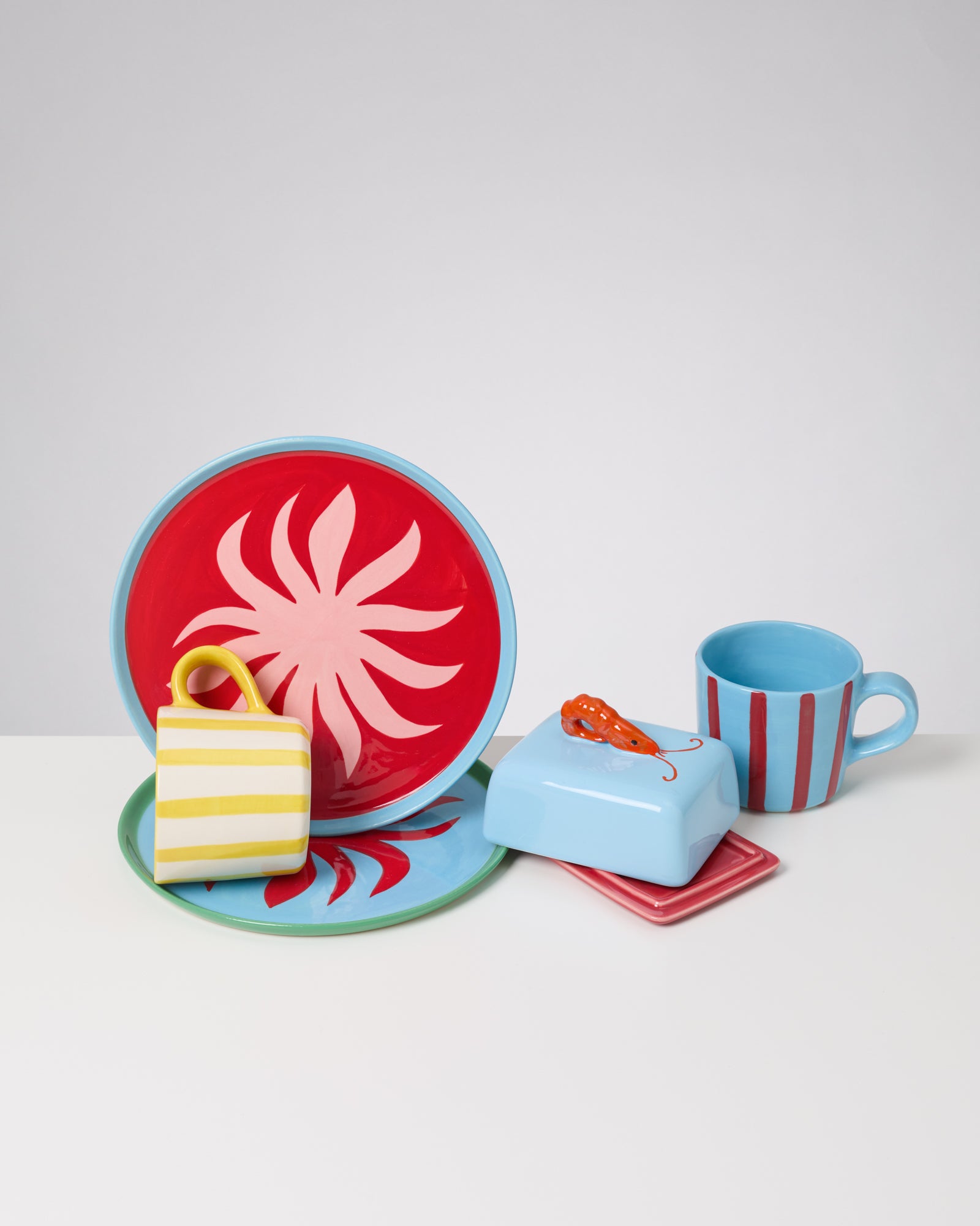 MAM X ISIS MARIA - TABLEWARE SET PALM STRIPE MIX 5 PIECES