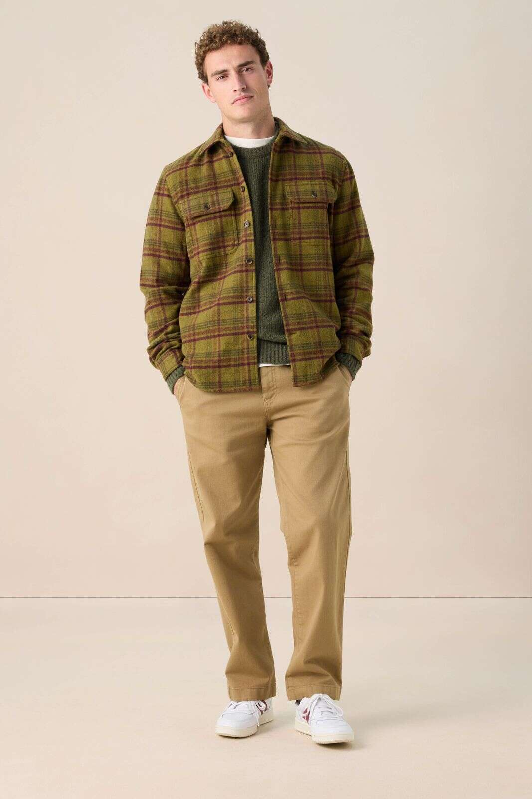 Donkergroen geruit overhemd