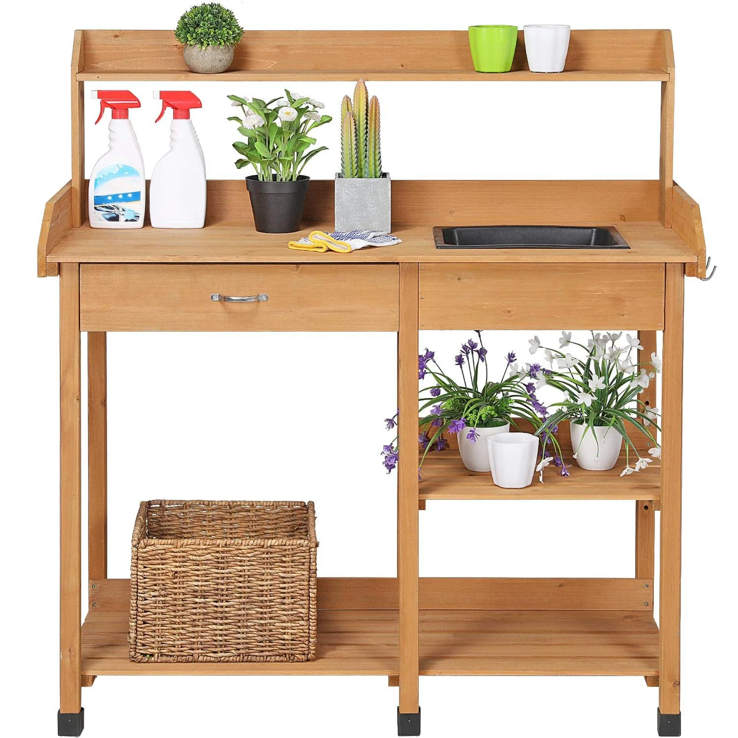 Topeakmart 45.2x17.7x47.6'' Potting Benches Outdoor Potting Table