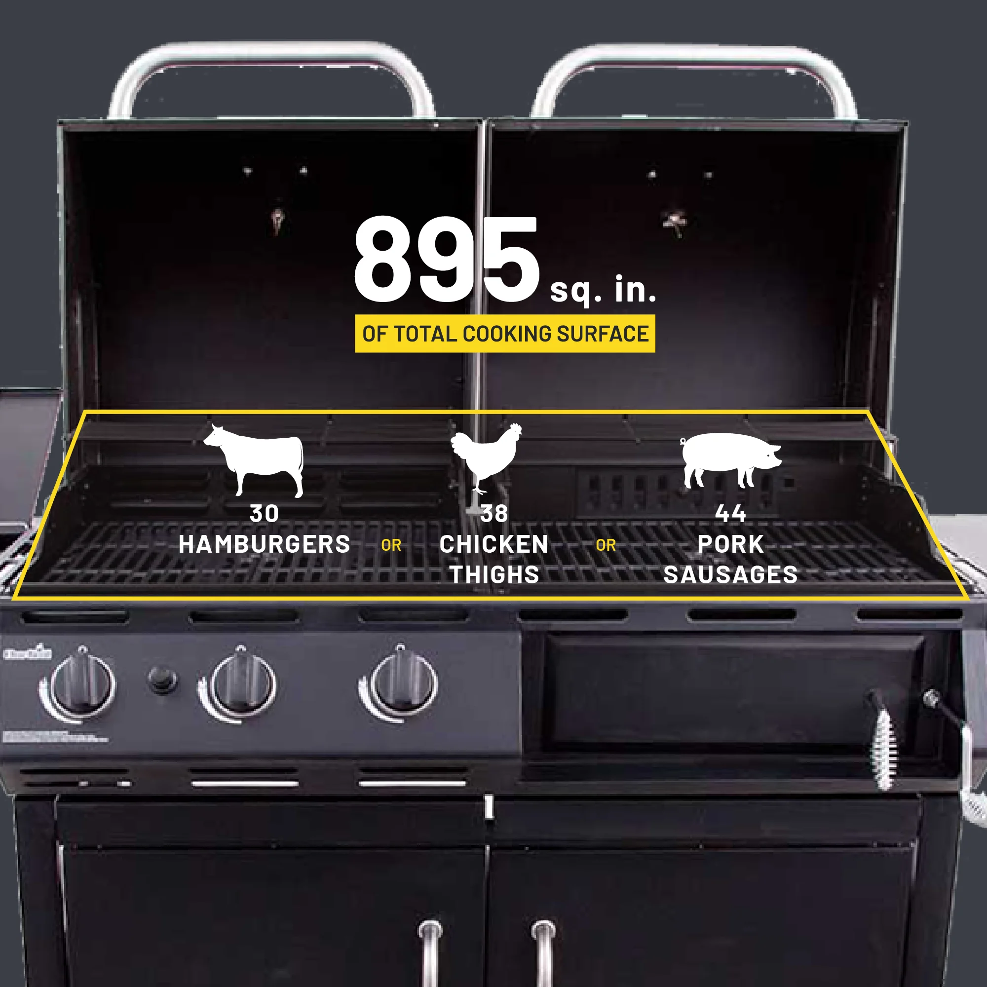 Deluxe Charcoal Gas Combo Grill(Black) - Image 6