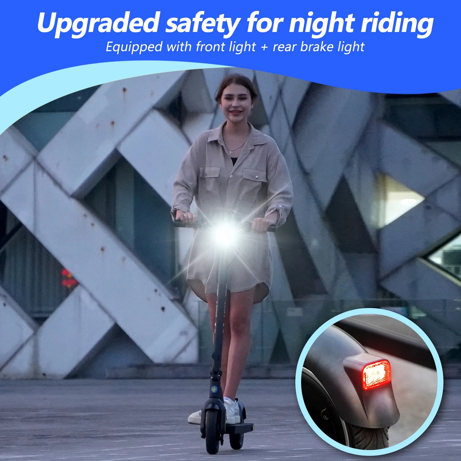 350W 19MPH Electric Scooter for Adults, 12-21 Miles Range, 8.5' Foldable Escooter - Image 4