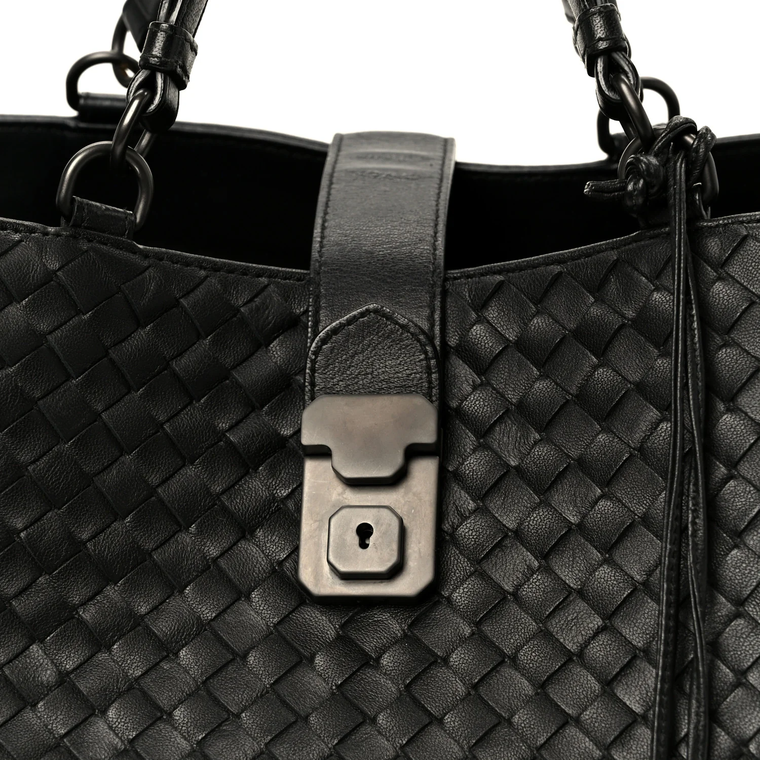 Nappa Intrecciato Large Roma Tote Black