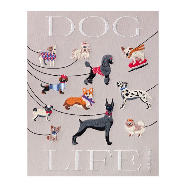 Brodert fotoalbum 33x27 cm Hund beige/multi