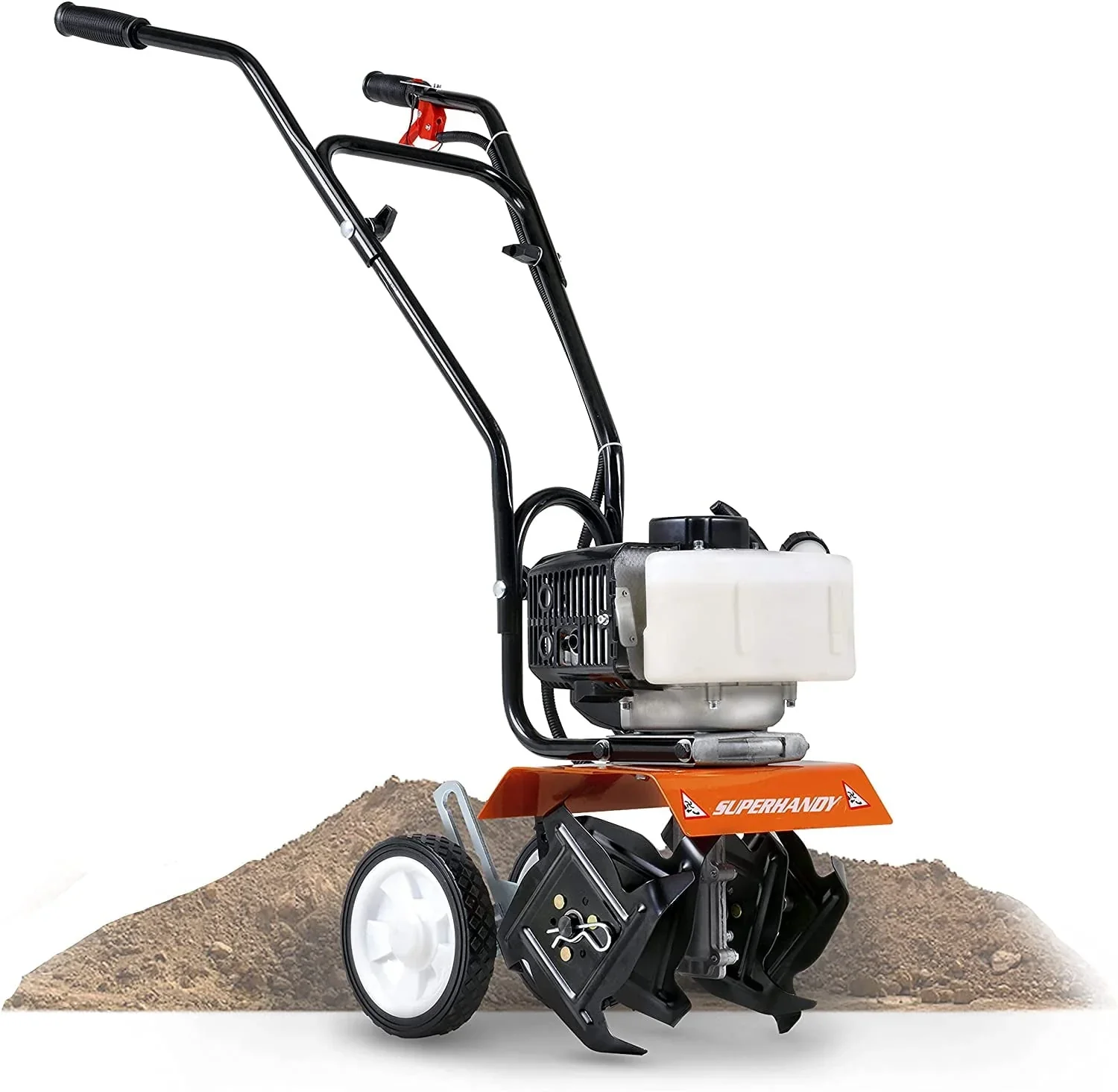 SuperHandy Mini Garden Tiller - 3HP Gas Engine, Adjustable Tines, 11 Tilling Width