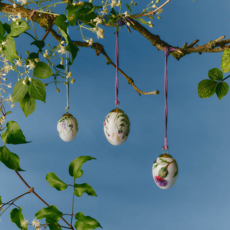Vårkolleksjon påskeegg 2026 6 cm 2 stk tistelblomst
