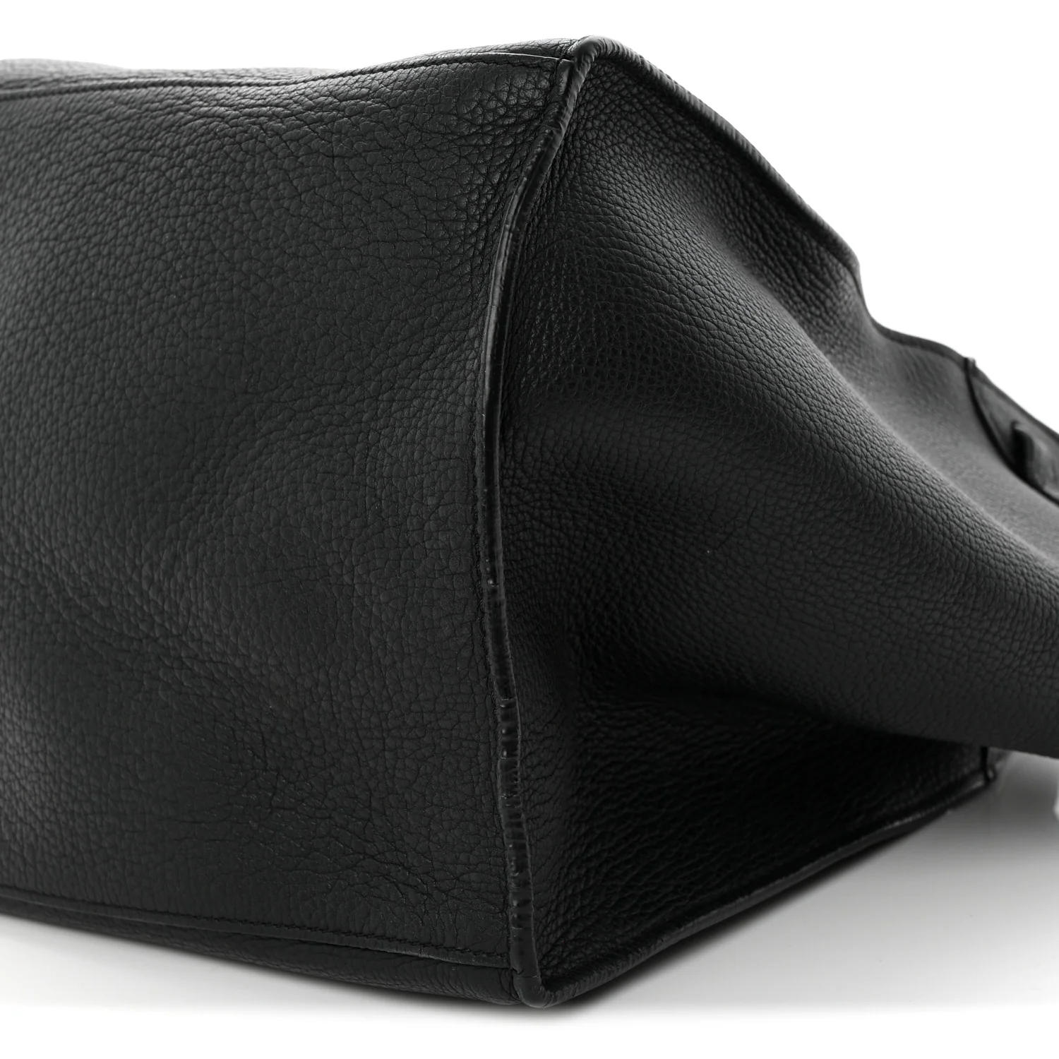 Supple Grained Calfskin Small Big Bag Black