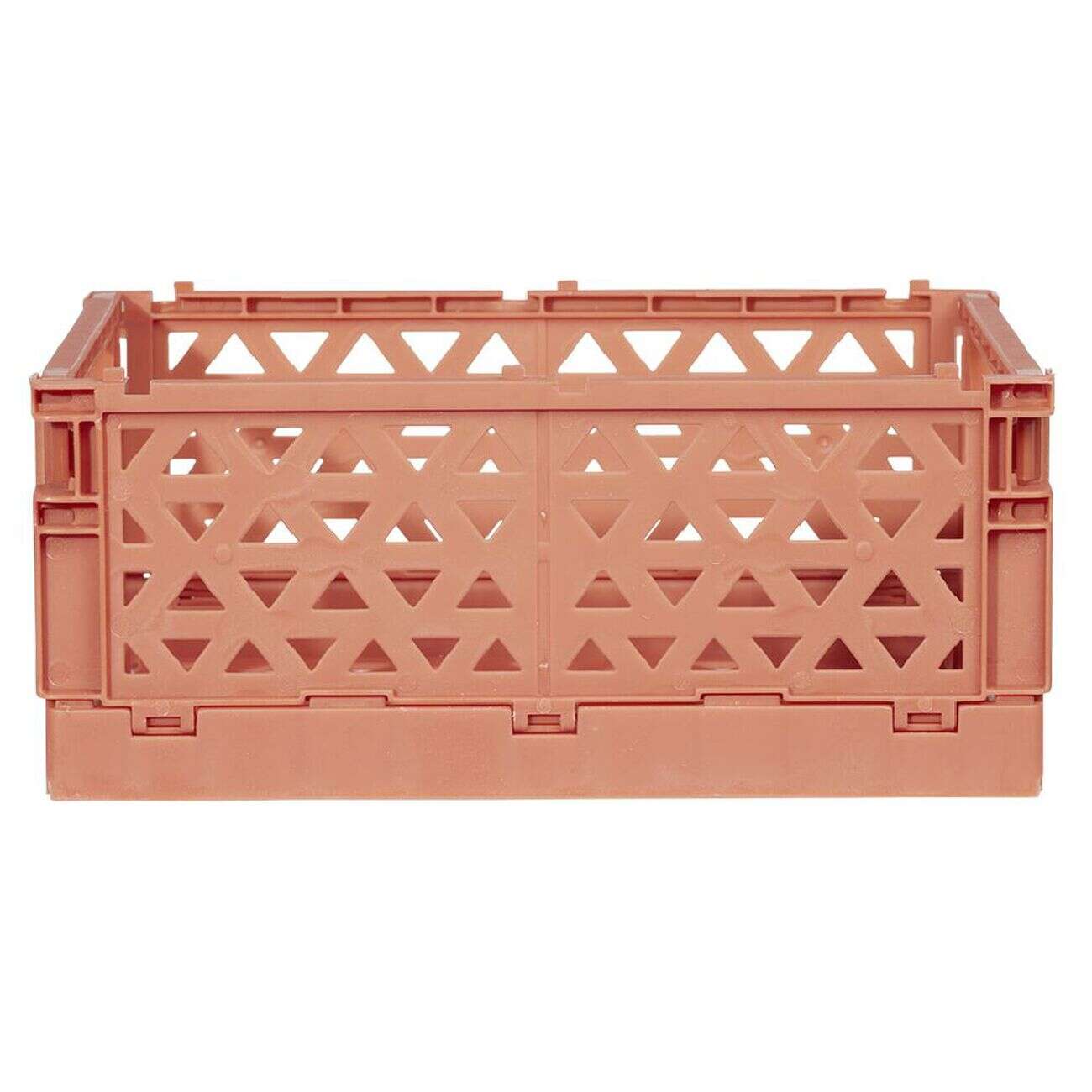 Caisse pliable avec porte-étiquette marron L25xl16,5xH10cm