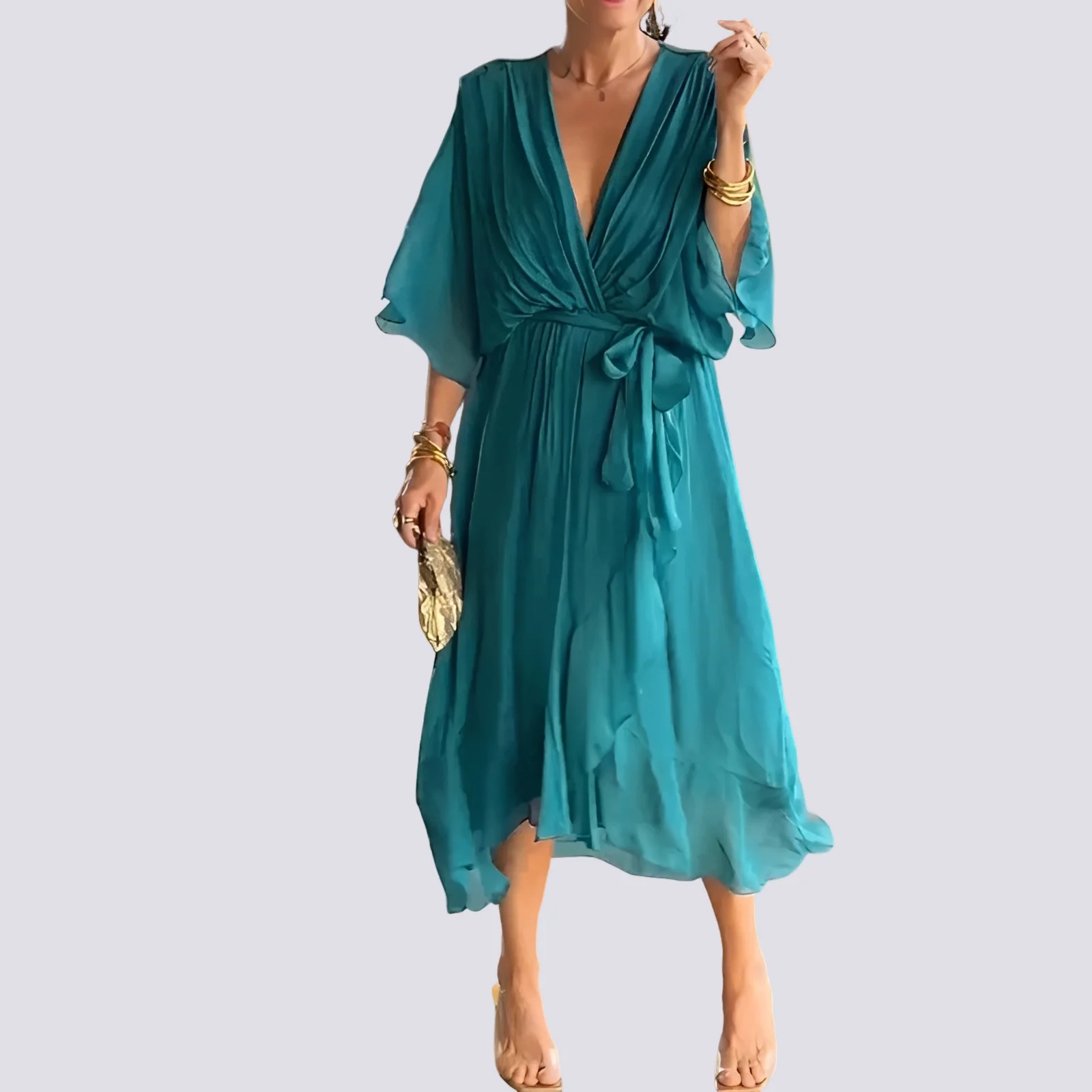 Jane - Robe Irrégulière avec Col en V