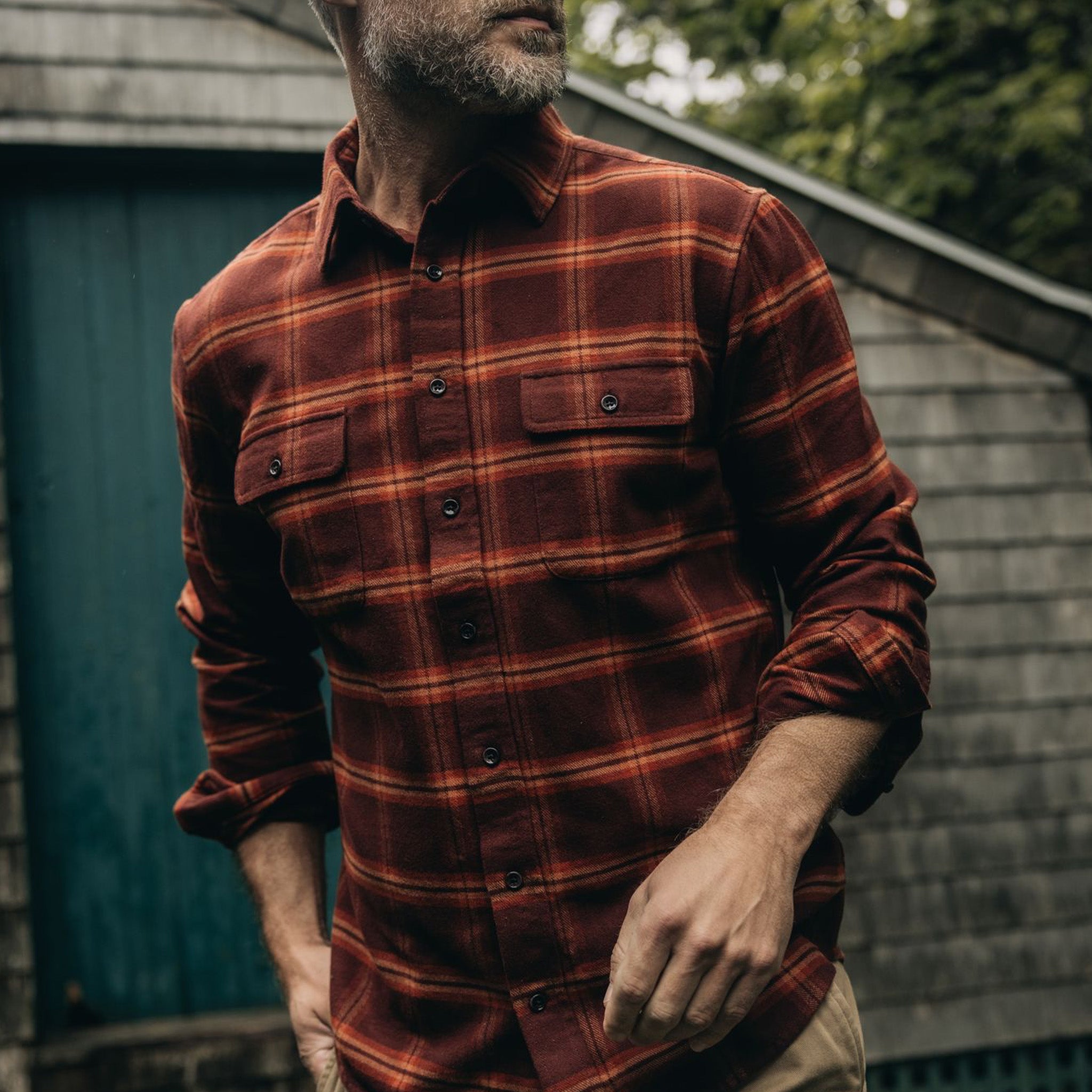 Chemise Yosemite à carreaux caramel brûlé