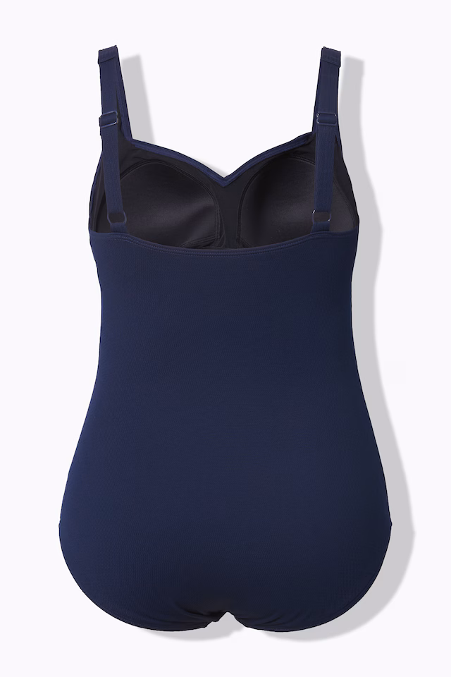 Draped Front Sweetheart Neck Front Lined Swimsuit