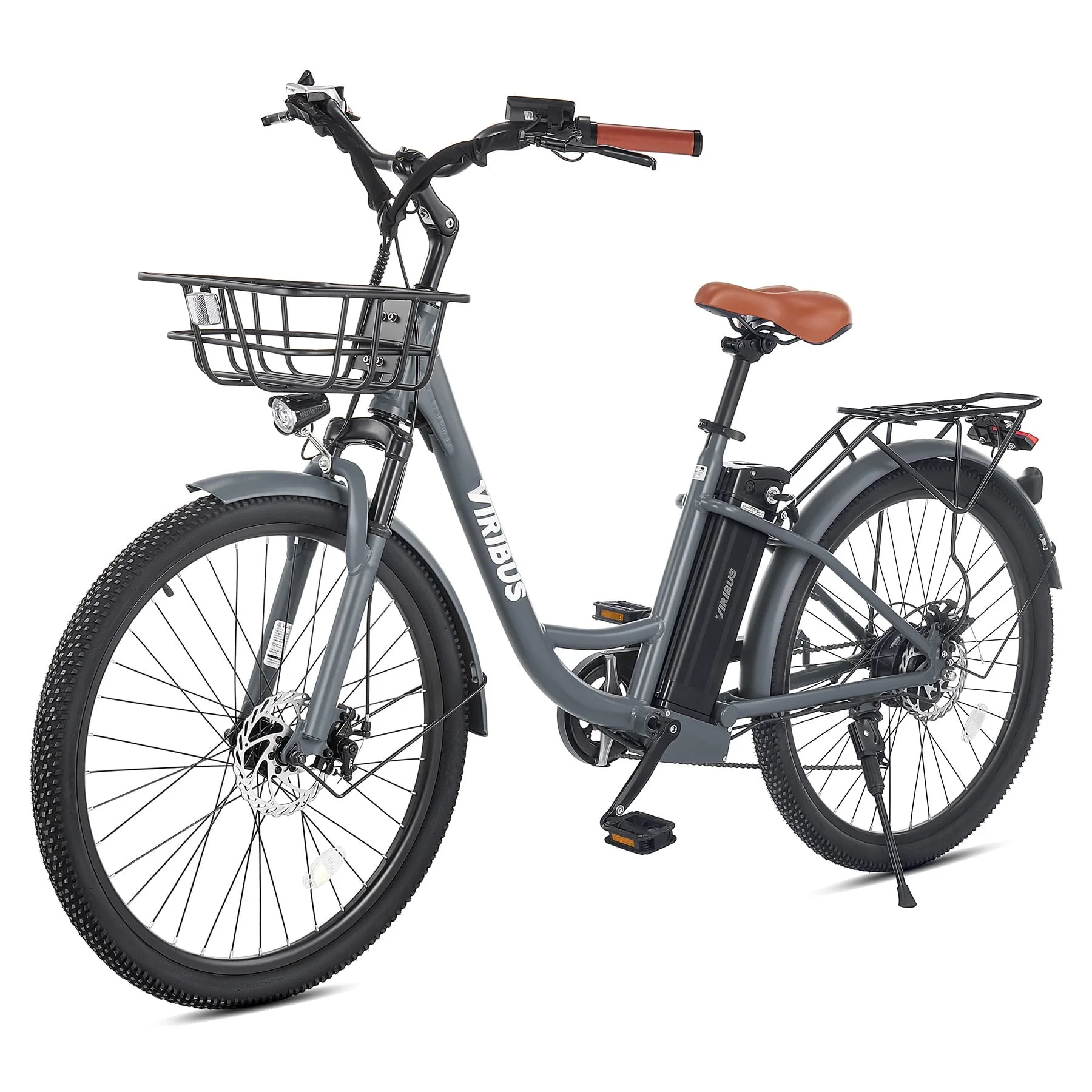Viribus Electric Bike for Adults 26" 500W eBike with Pedal Assist 48V Battery, Black