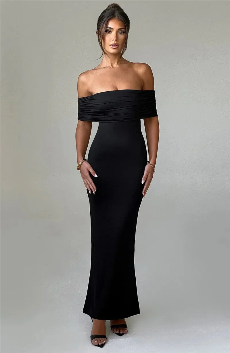 Robe maxi dos nu sans bretelles pour femmes