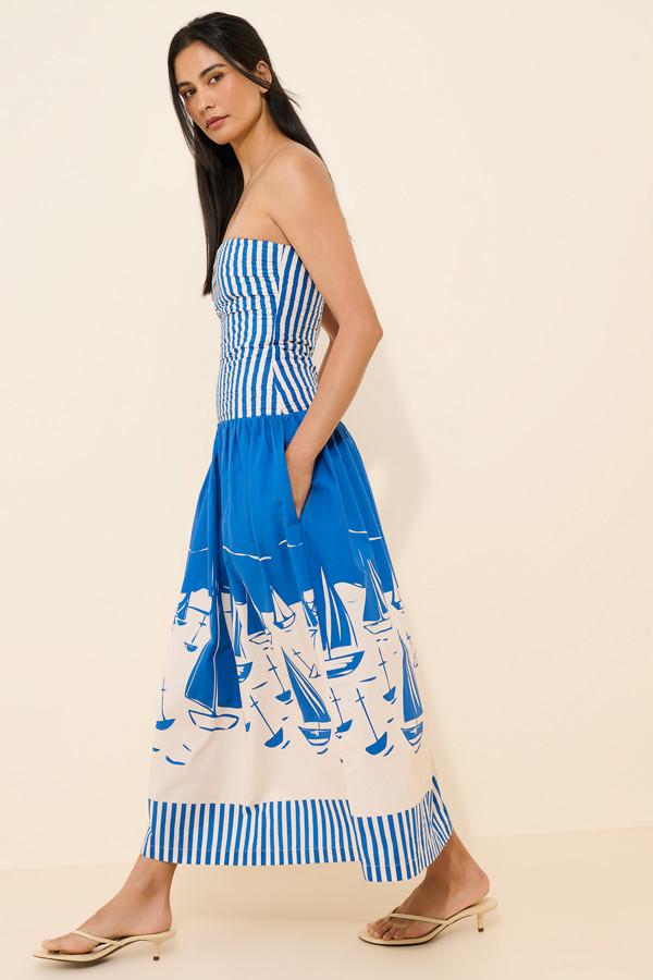 Malla Drop Waist Midi Dress