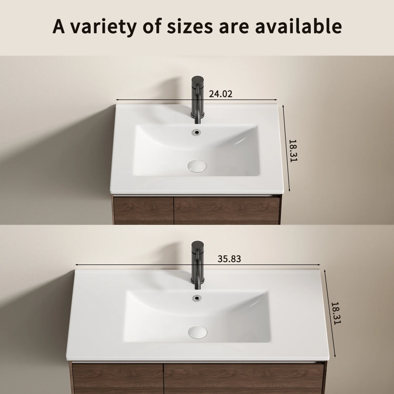 24-Inch Bathroom Vanity Top with Integrated Sink, White Porcelain Ceramic Vanity Sink Top with Oval Basin for a Clean, Modern Bathroom(White) - Image 7