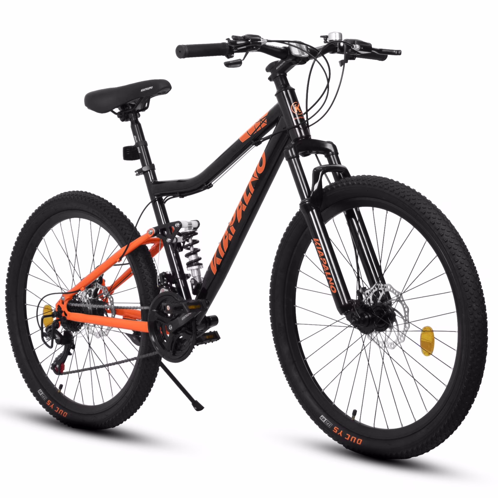 Mountain Bike, 26 inch Outdoor Cycling Bike, 21 Speed/High-Rigidity Steel Frame and Dual Disc Brake for Men Women – All-Terrain Adventure Ride, Orange