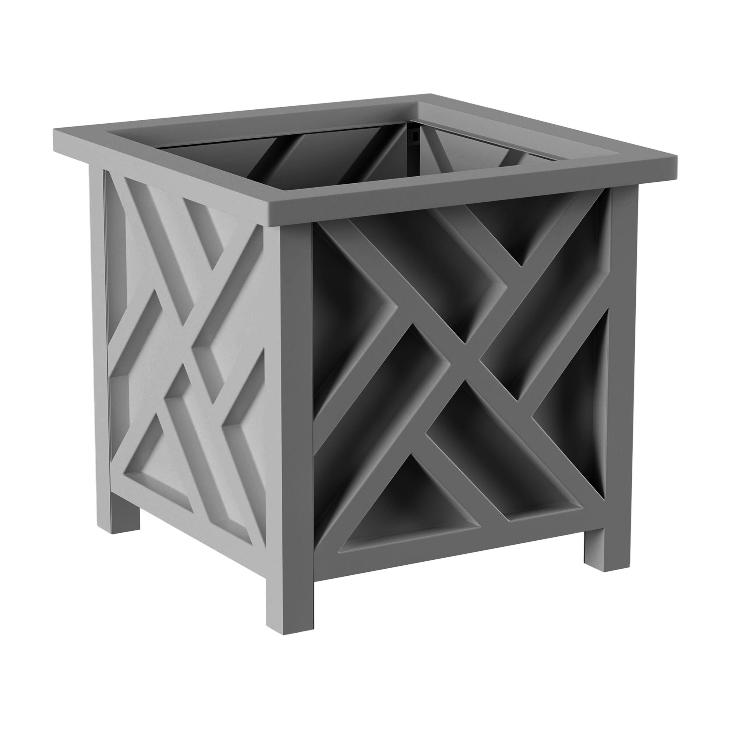 Pure Garden 14.75IN Lattice Planter Box, Gray