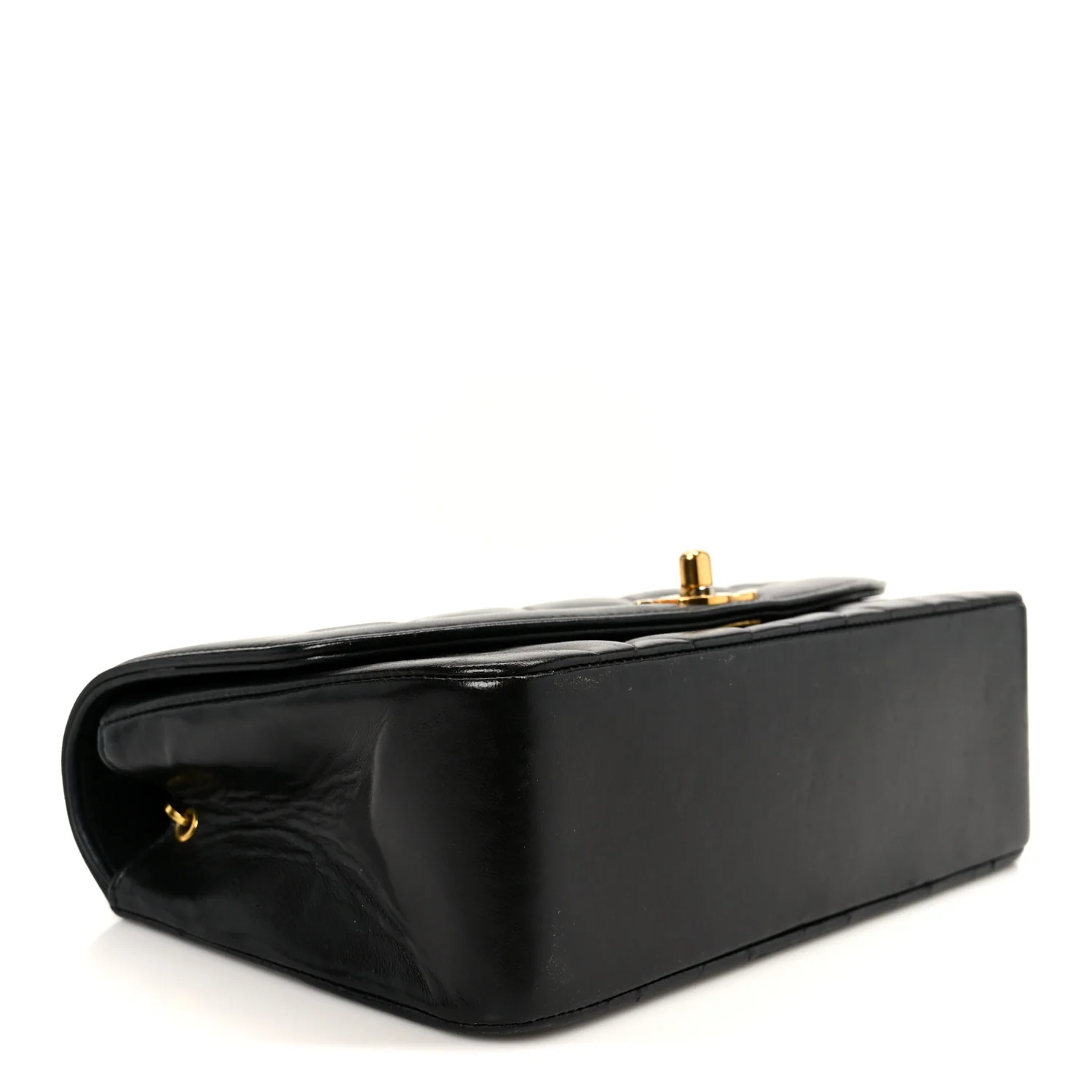 Lambskin Quilted Small Single Flap Black