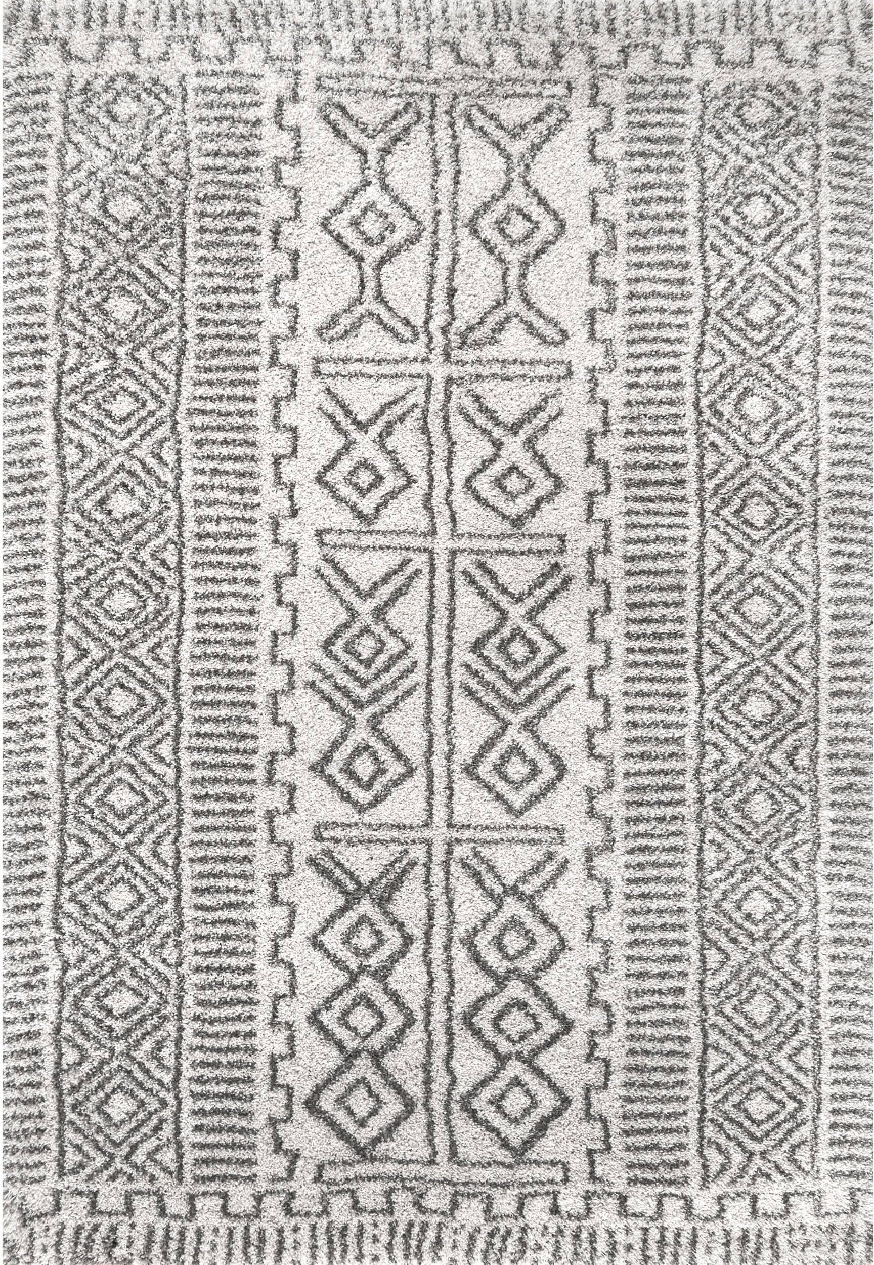 nuLOOM Hurley Tribal Shaggy Ivory 10' x 14' Area Rug