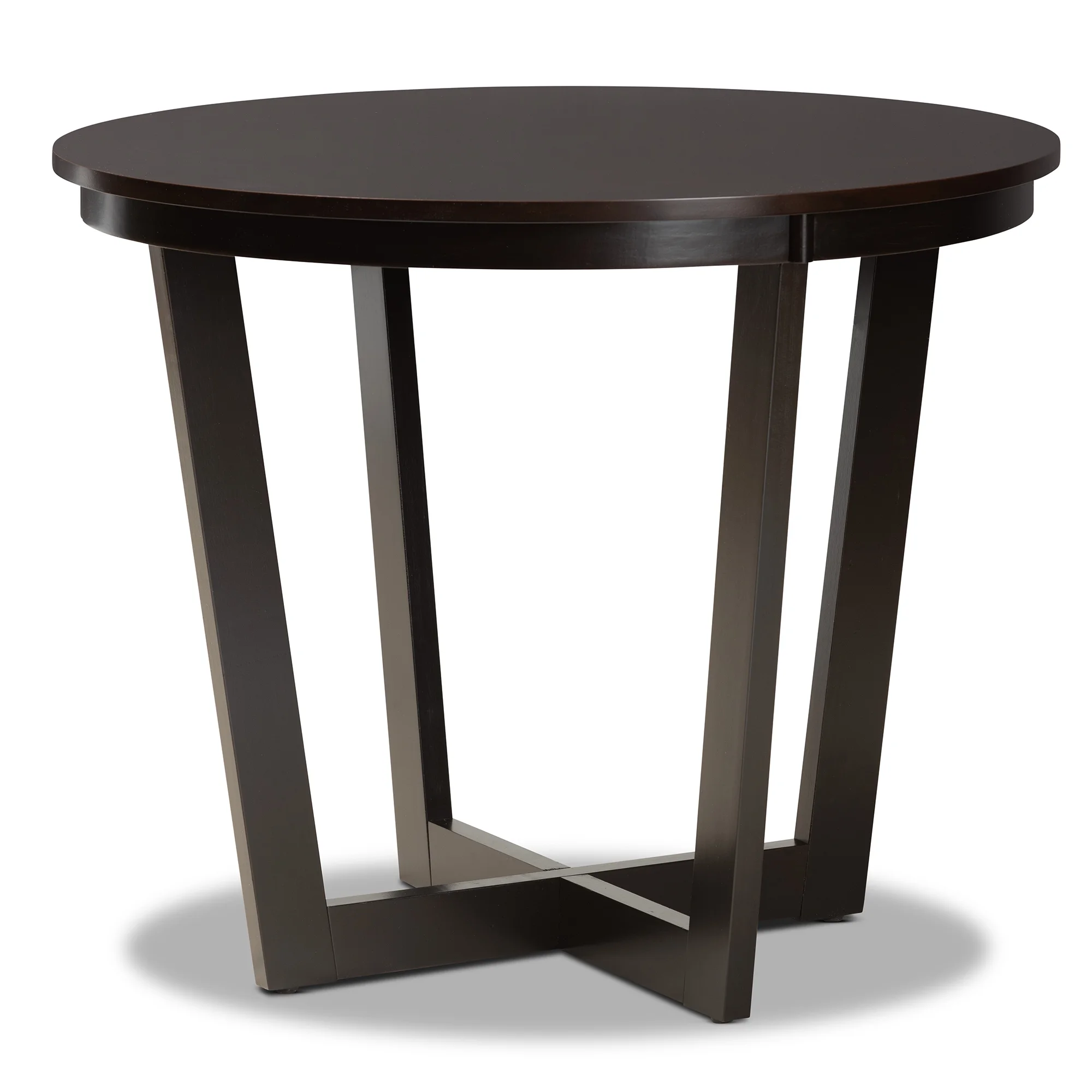 Lanier Modern and Contemporary Sand Fabric Upholstered Dark Brown Finished 2-Piece Wood Dining Chair Set - Image 4