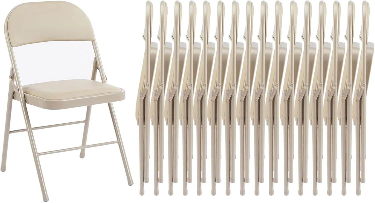 Lot de 12 chaises pliantes Sweetcrispy, chaises pliantes rembourrées en cuir, chaises pliantes robustes en métal