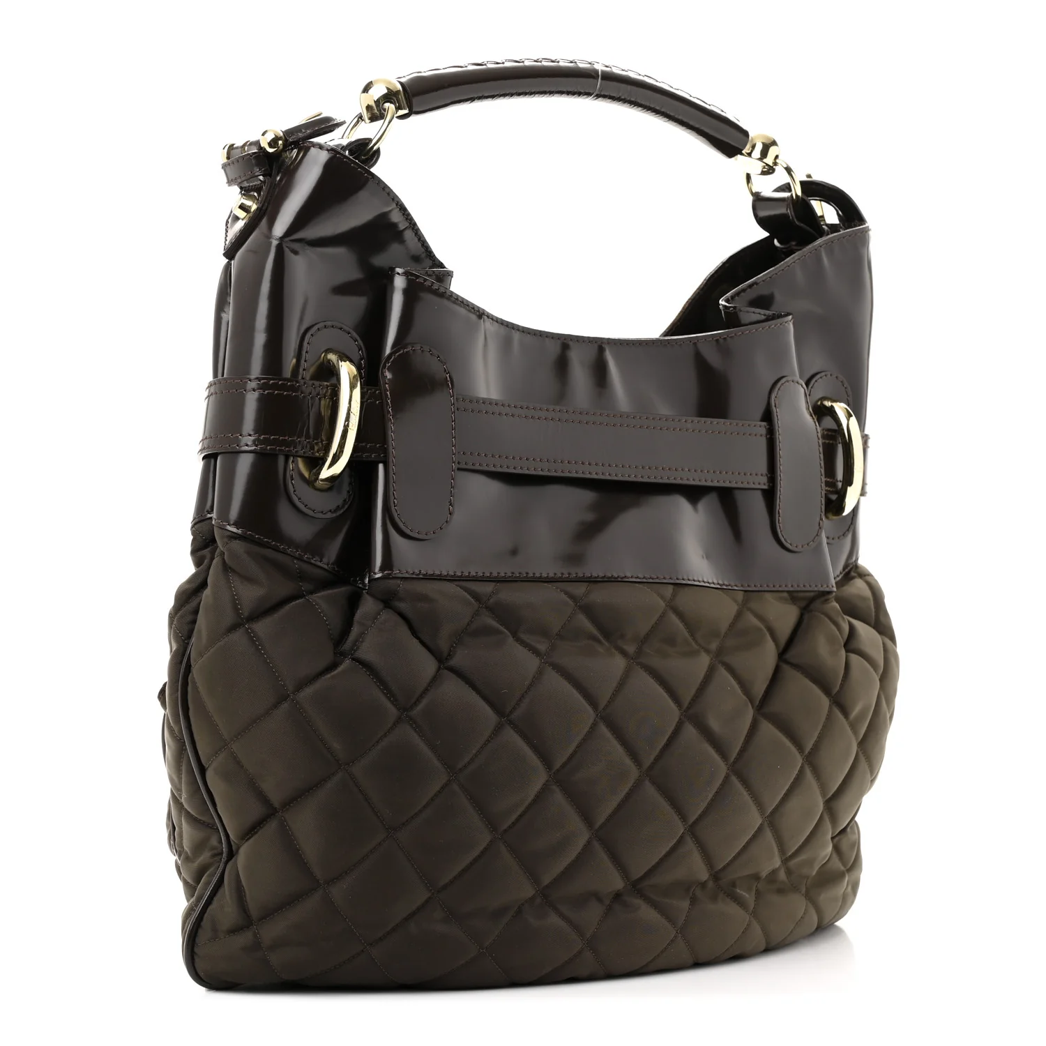 Nylon Quilted Bromley Hobo Brown