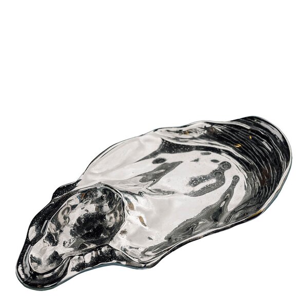 Shell serveringsfat 48x27 cm sølv