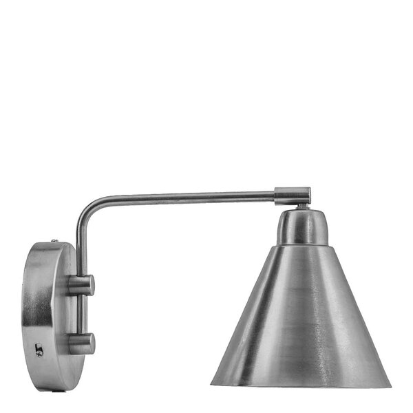 Game vegglampe 30x18 cm børstet sølvfinish