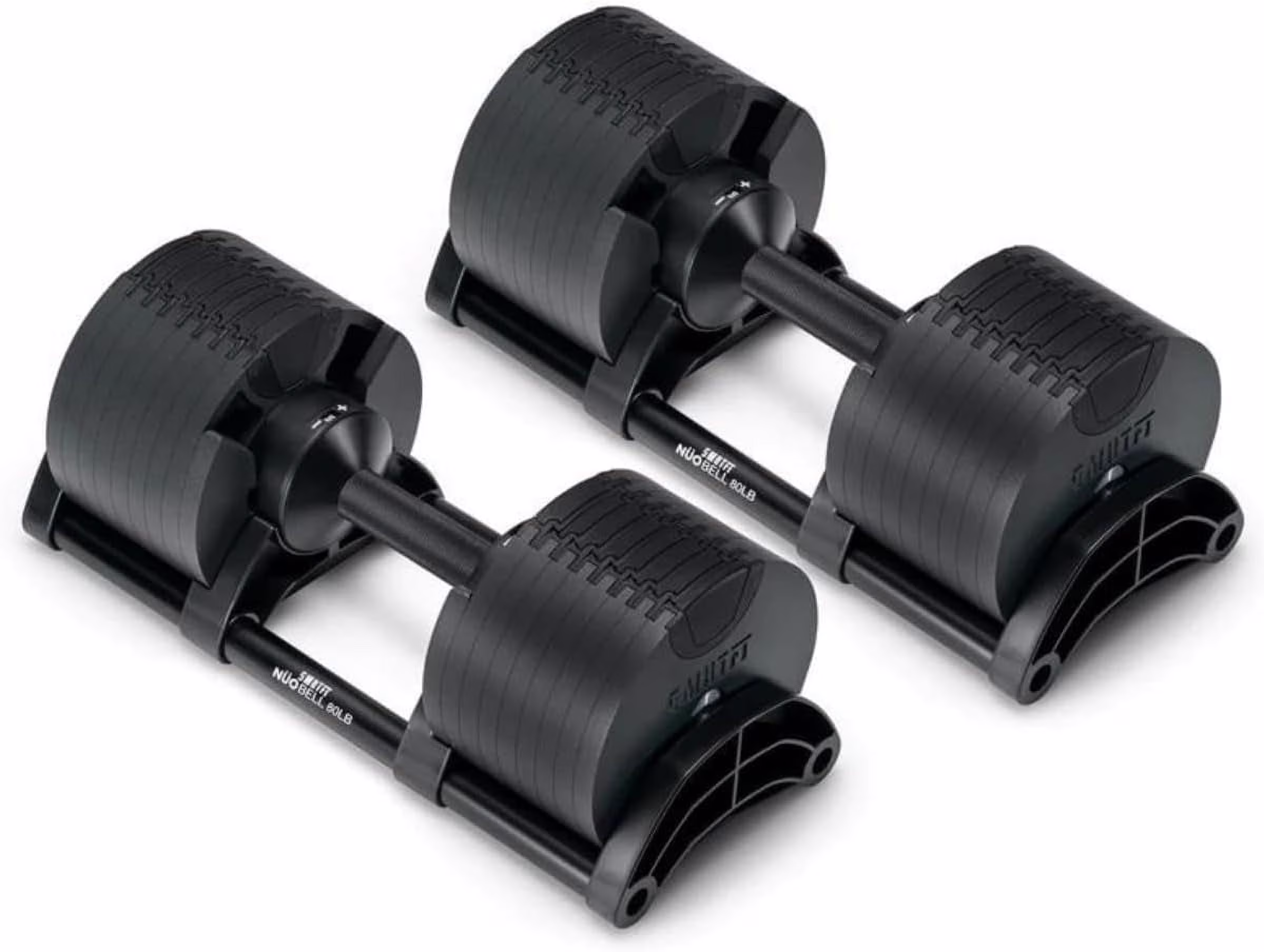 SMRTFT NUOBELL - All - in - One, Durable, Adjustable Dumbbells, Black, 5, 80 lb