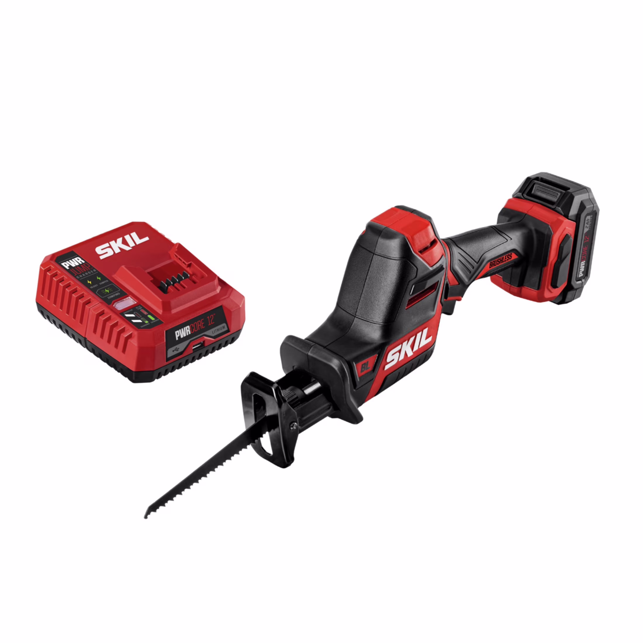 SKIL PWR Core 12? Brushless 12V Cordless Reciprocating Saw with PWR Jump? Charger