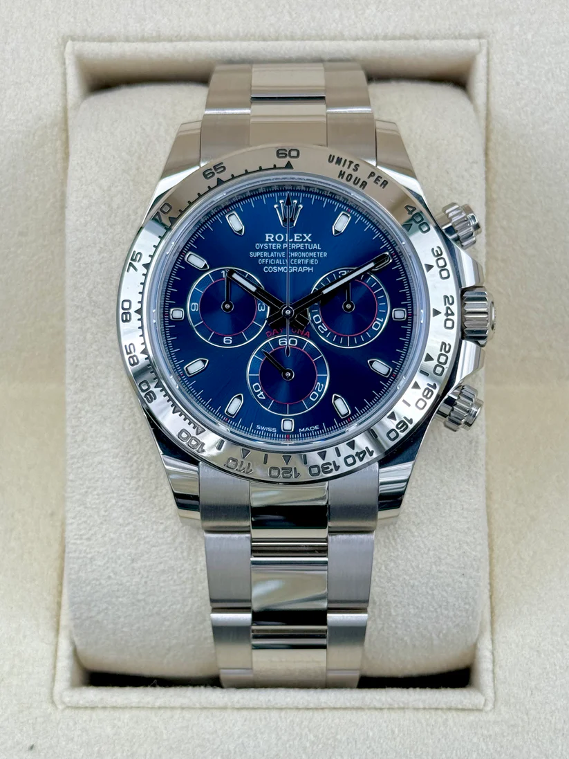 [Super Clone]Rolex Daytona White Gold/Brilliant Blue/Diamond/Oyster  m126509-0005