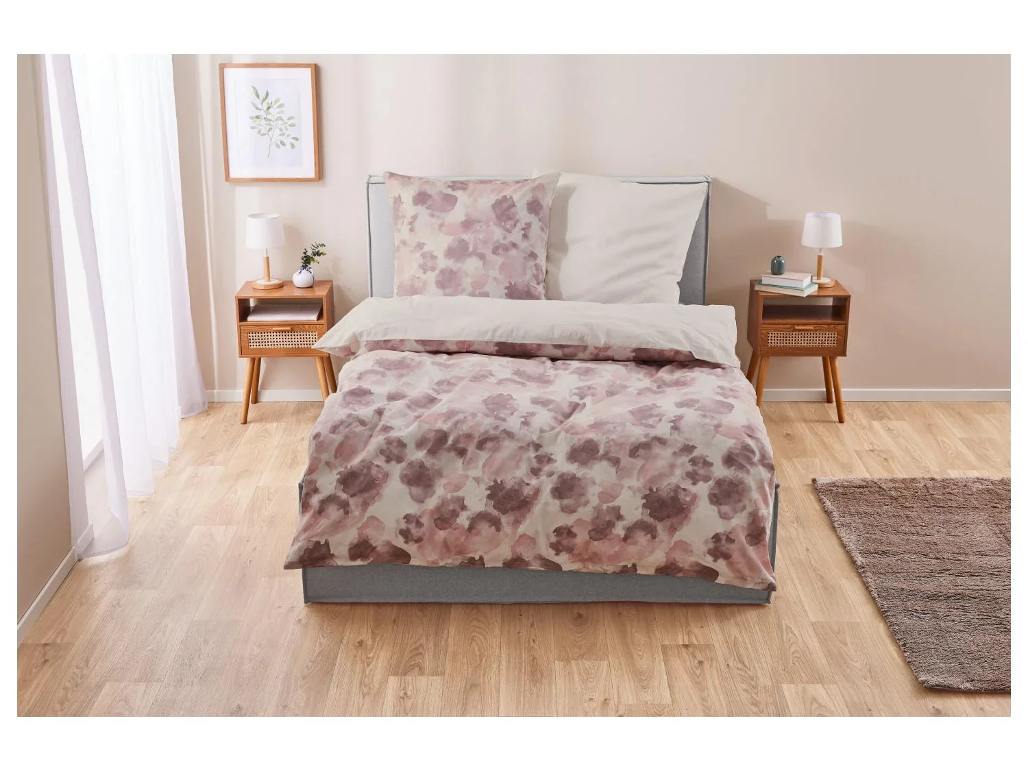 LIVARNO home Parure de lit en satin rversible, 260 x 240 cm