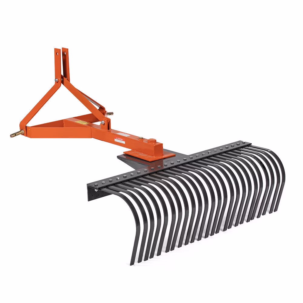 3 Point 5 FT Landscape Rake with Bolt-On Wheels for Compact Tractors, Fits Category 1 Hookup, Tow-Behind Garden Tool, Landscaper, and Grass Comb(5 FT) - Image 7