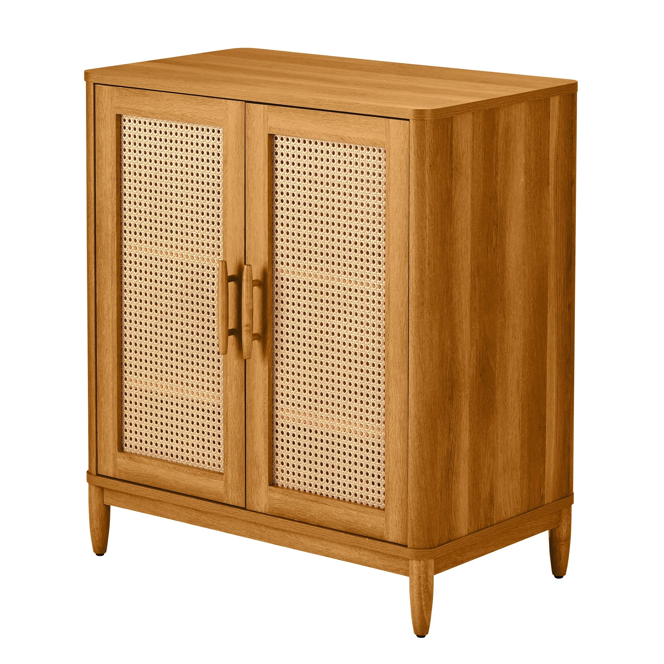 Better Homes & Gardens Springwood Caning Bar Cabinet, Light Honey Finish