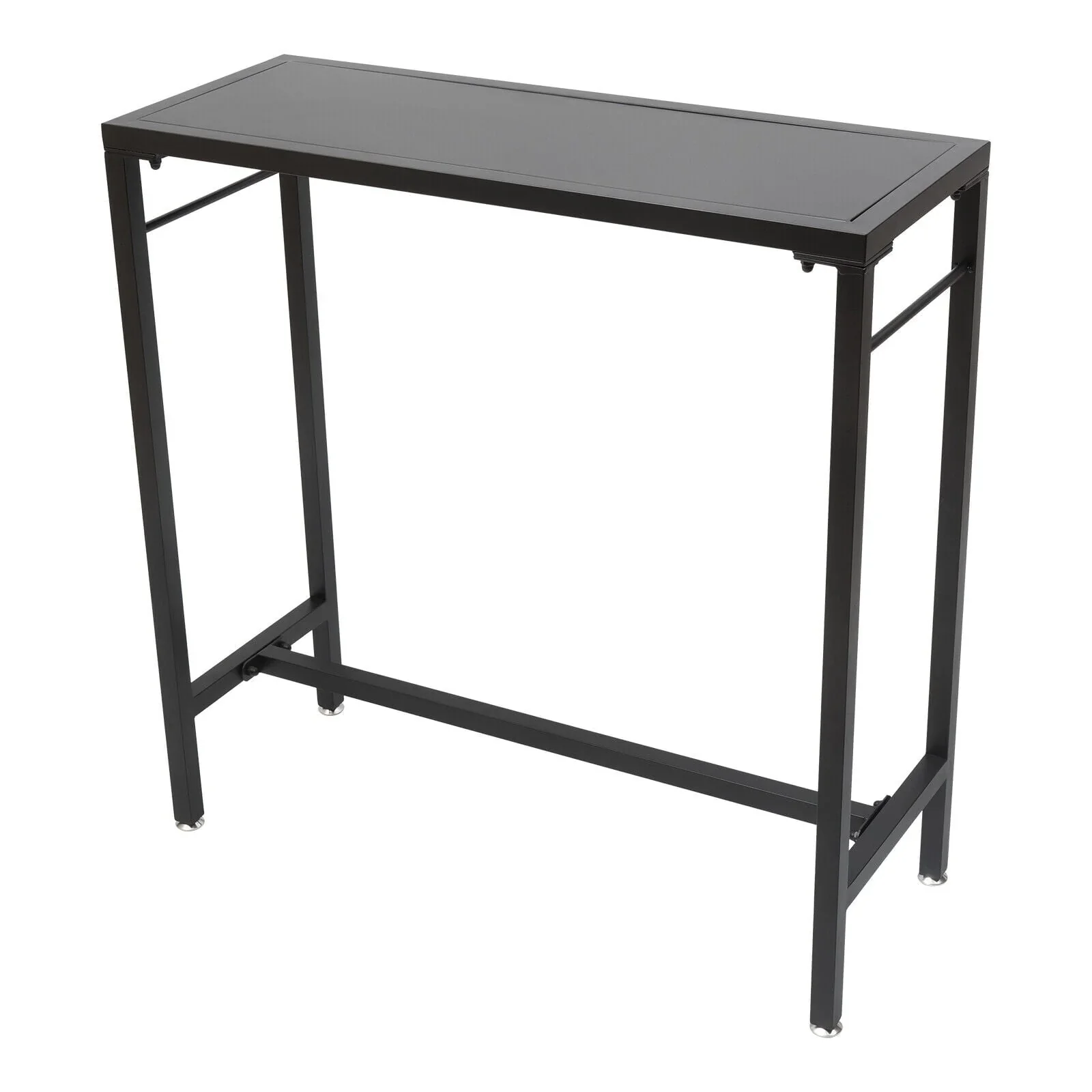 Outdoor Bar Table - 39 Narrow Rectangular Bar Height Pub Table, Tall Bar Height Table Sturdy Metal Frame Tall Table Counter with Feet, for Patio, Balcony, Dinning Room,Garden
