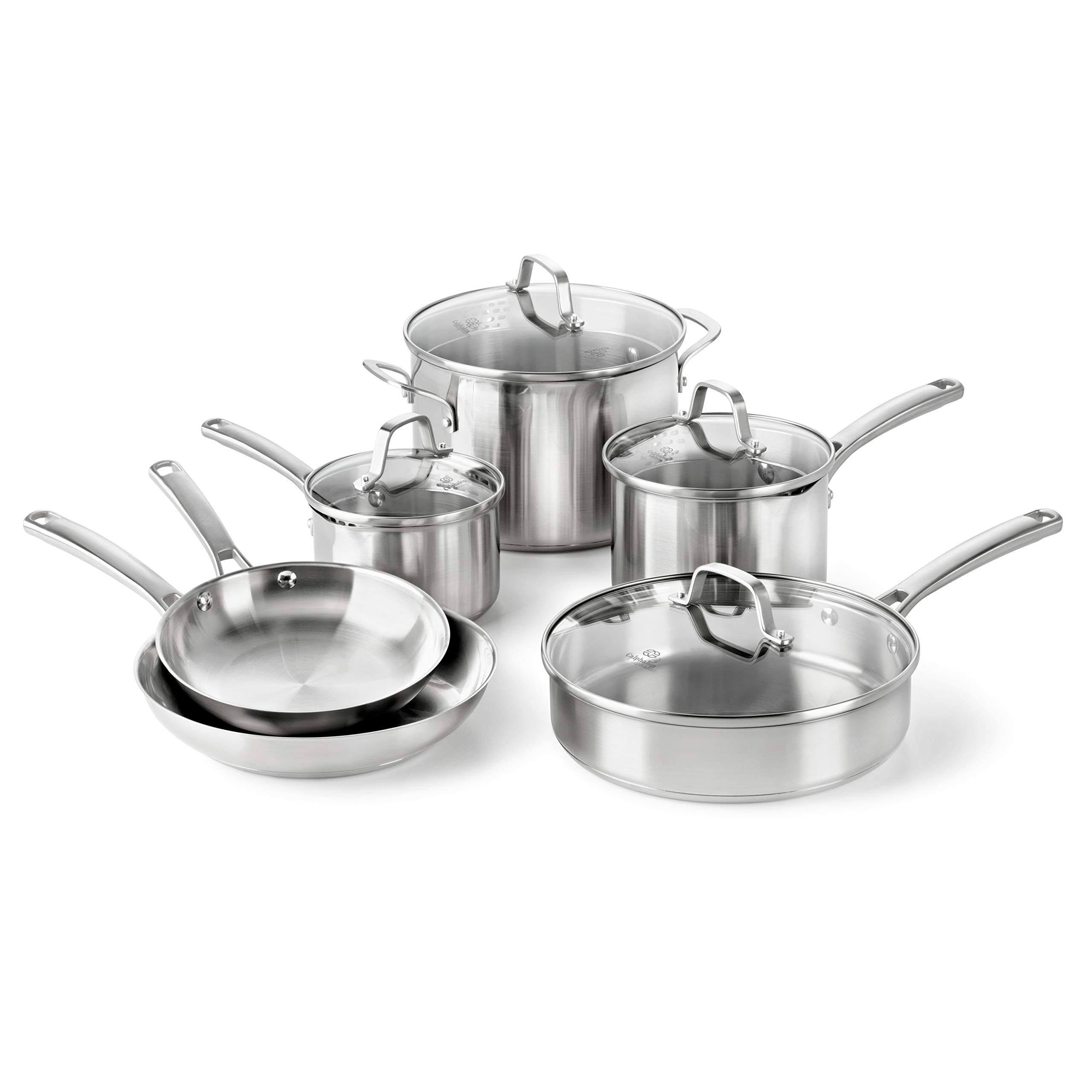 Calphalon Classic Stainless Steel Pots and Pans 10-Piece Cookware Set